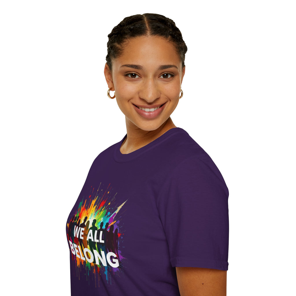 We All Belong Unisex Softstyle T-Shirt - Colorful Pride Tee