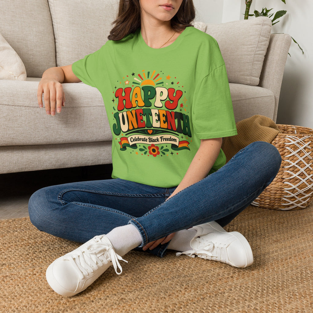 Juneteenth T-Shirt - "Happy Juneteenth" Retro Celebration Tee