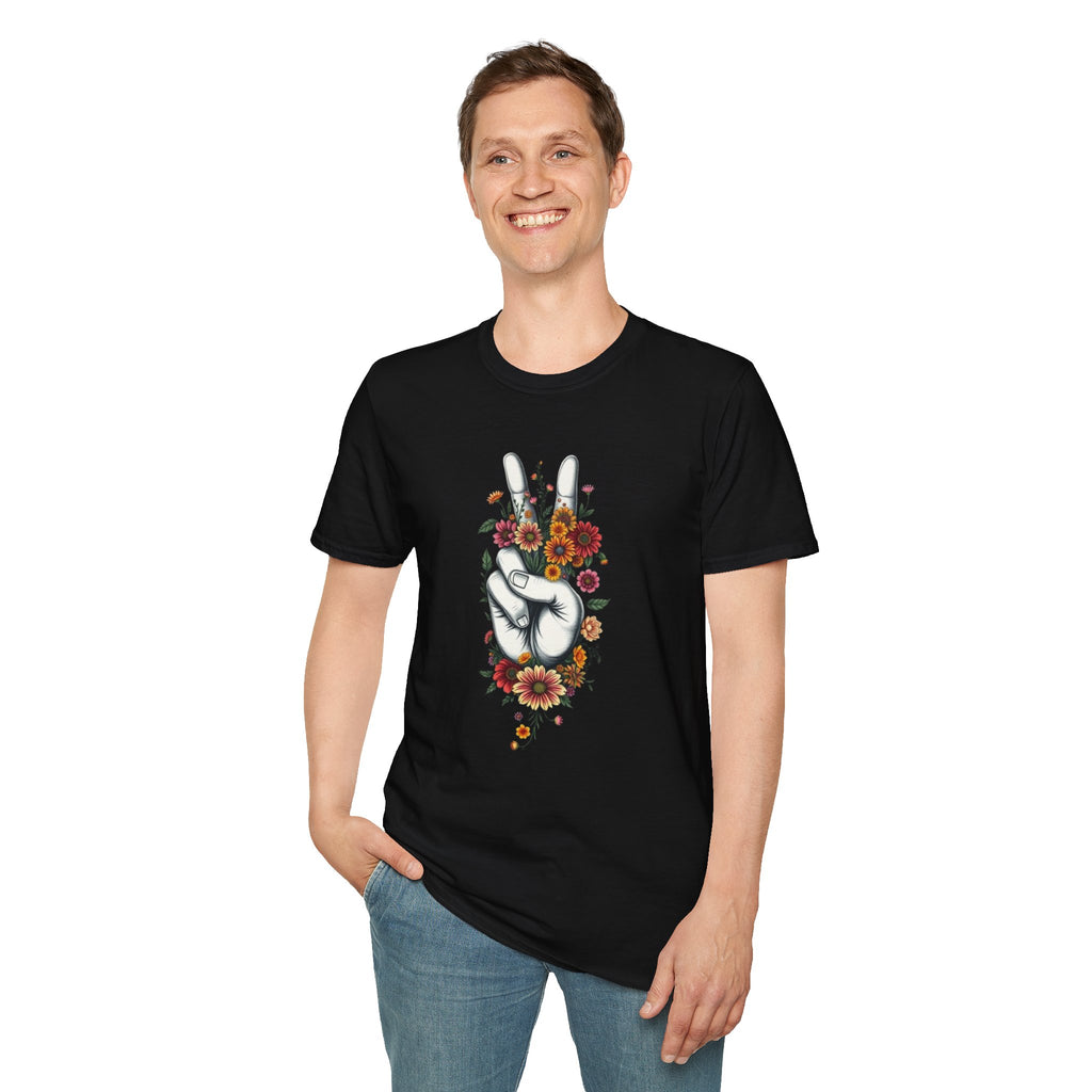 Camiseta unisex de estilo suave Grow Peace: inspiración boho, perfecta para festivales y uso diario