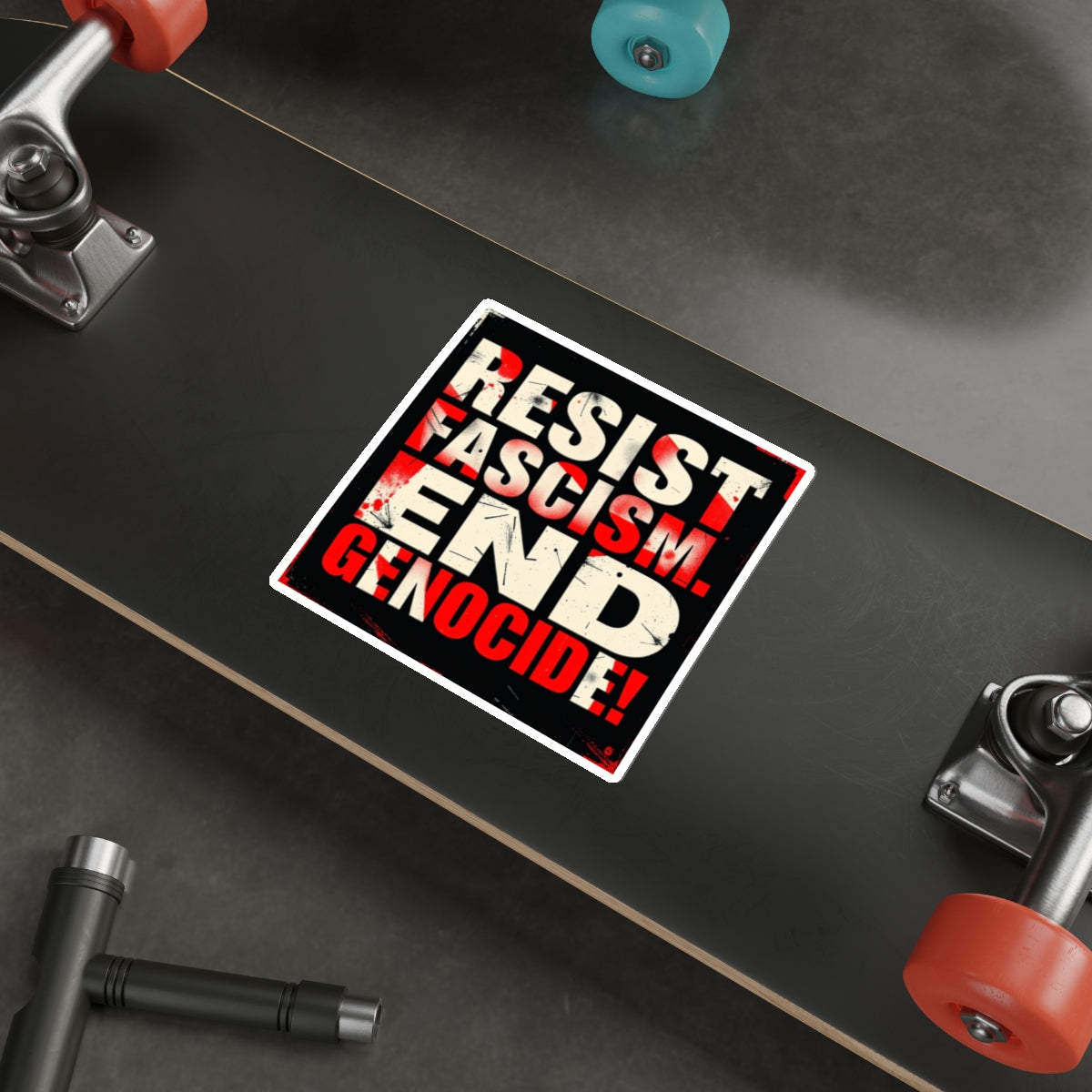 Die-Cut Stickers -  RESIST FASCISM. END GENOCIDE. - EqualiTees.Me