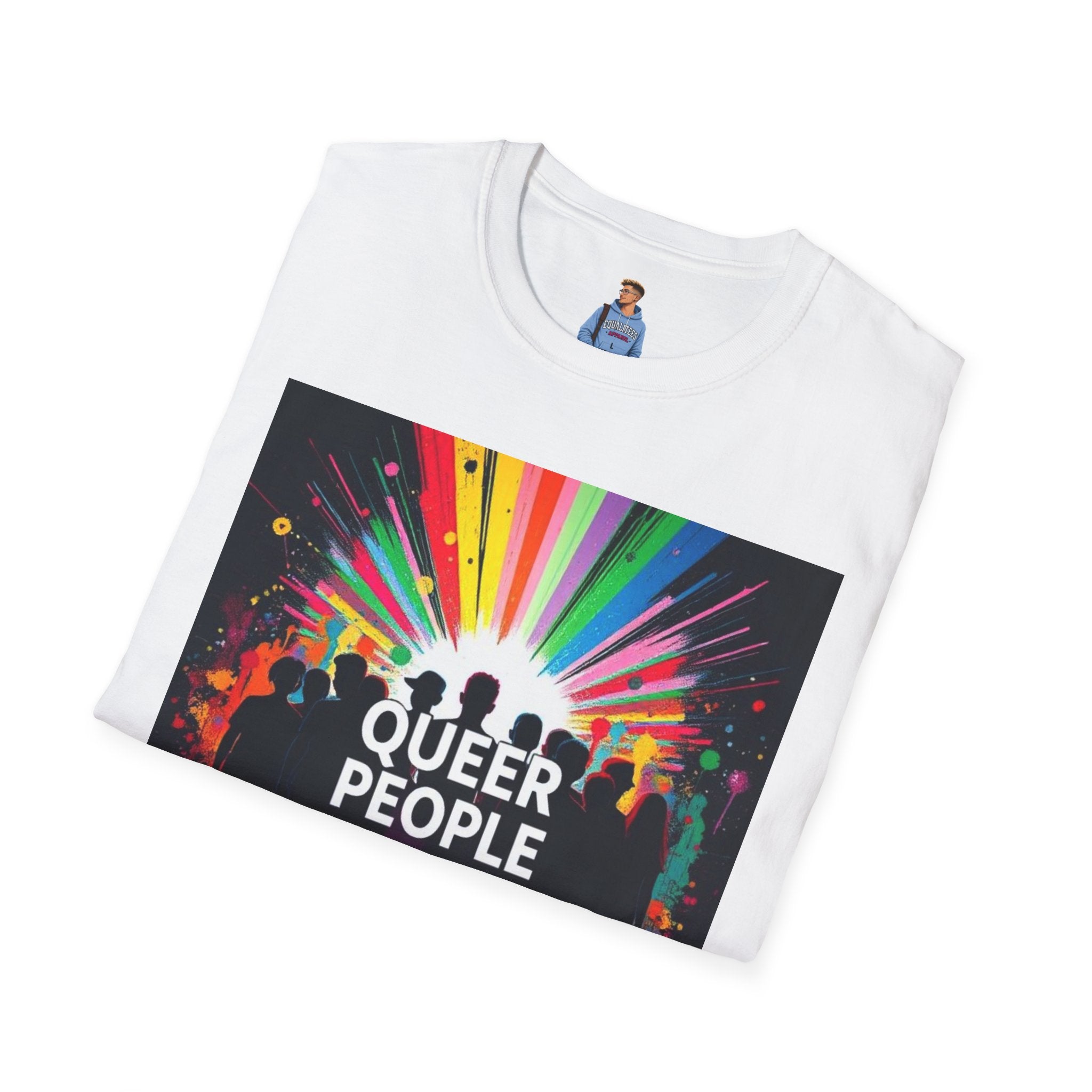 Unisex Softstyle T-Shirt - 'Queer People Belong Everywhere' Pride Graphic Tee