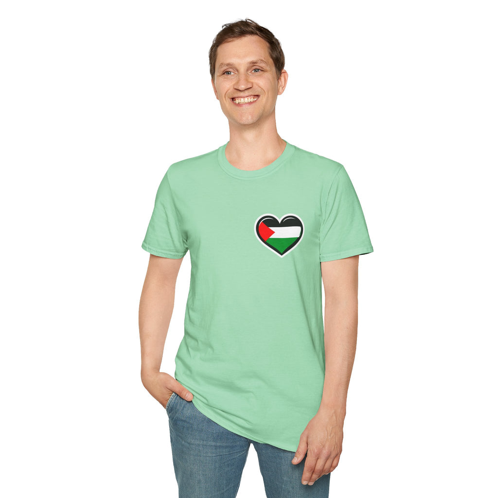 Camiseta unisex de estilo suave: "Apoya a Gaza y todos somos Palestina".