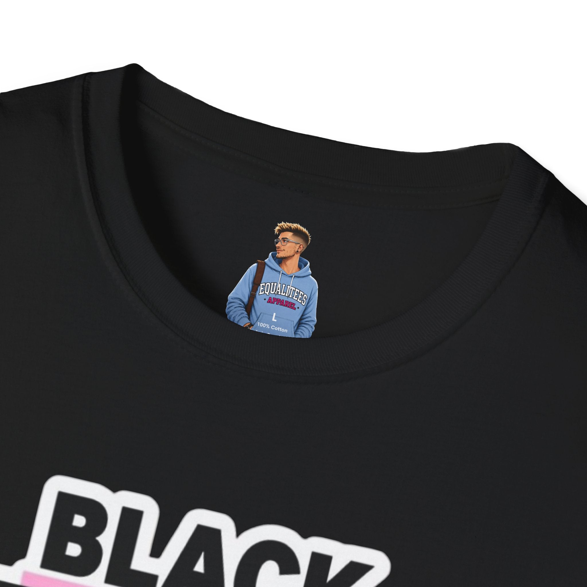 Unisex Softstyle T-Shirt - Black Trans Lives Matter Statement Tee