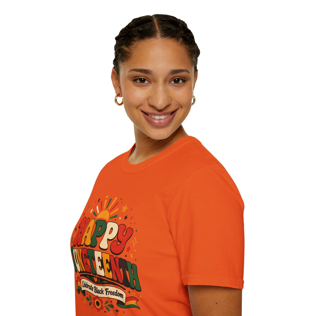 Juneteenth T-Shirt - "Happy Juneteenth" Retro Celebration Tee