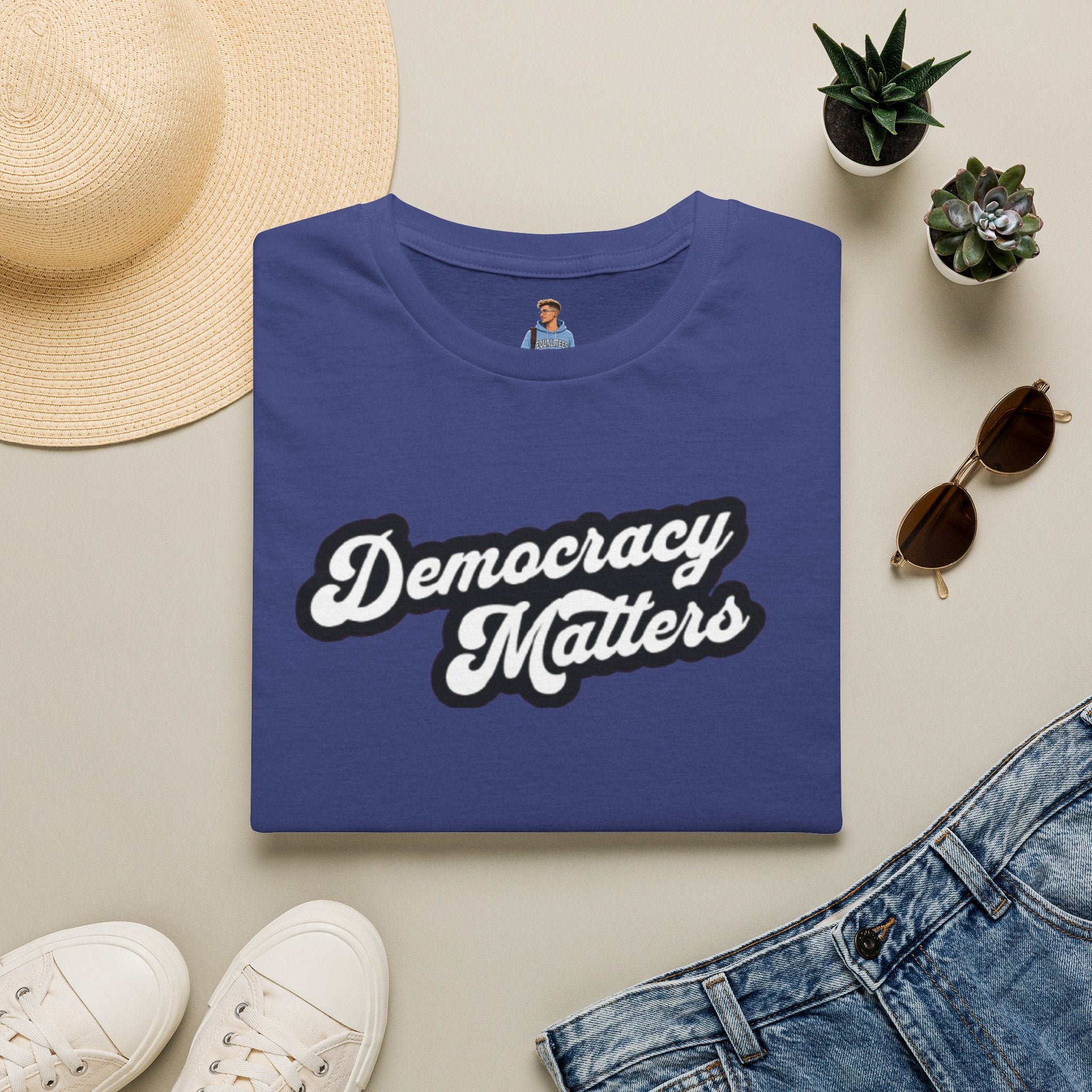 Camiseta unisex de estilo suave con gráficos "La democracia importa" y "Nosotros, el pueblo, estamos cabreados".