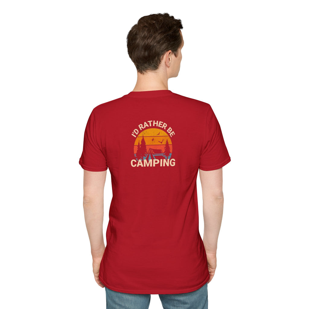 Unisex Softstyle T-Shirt - 'I'd Rather Be Camping' Adventure Tee