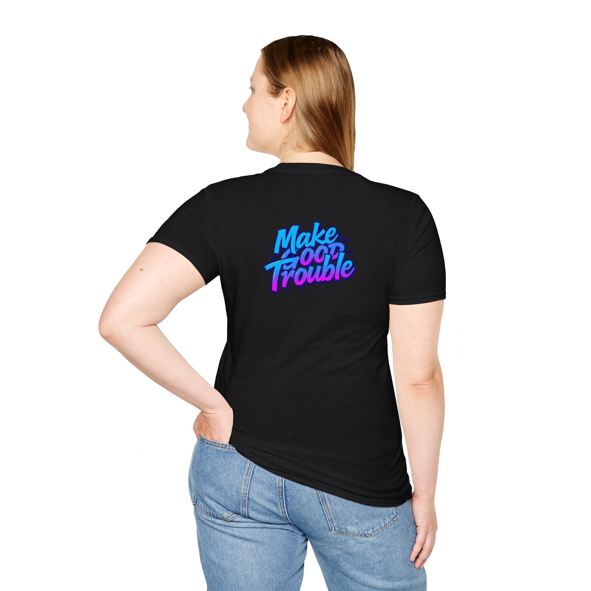 Make Good Trouble Blue Graphic Unisex T-Shirt - Fun & Bold Design for Everyday Wear