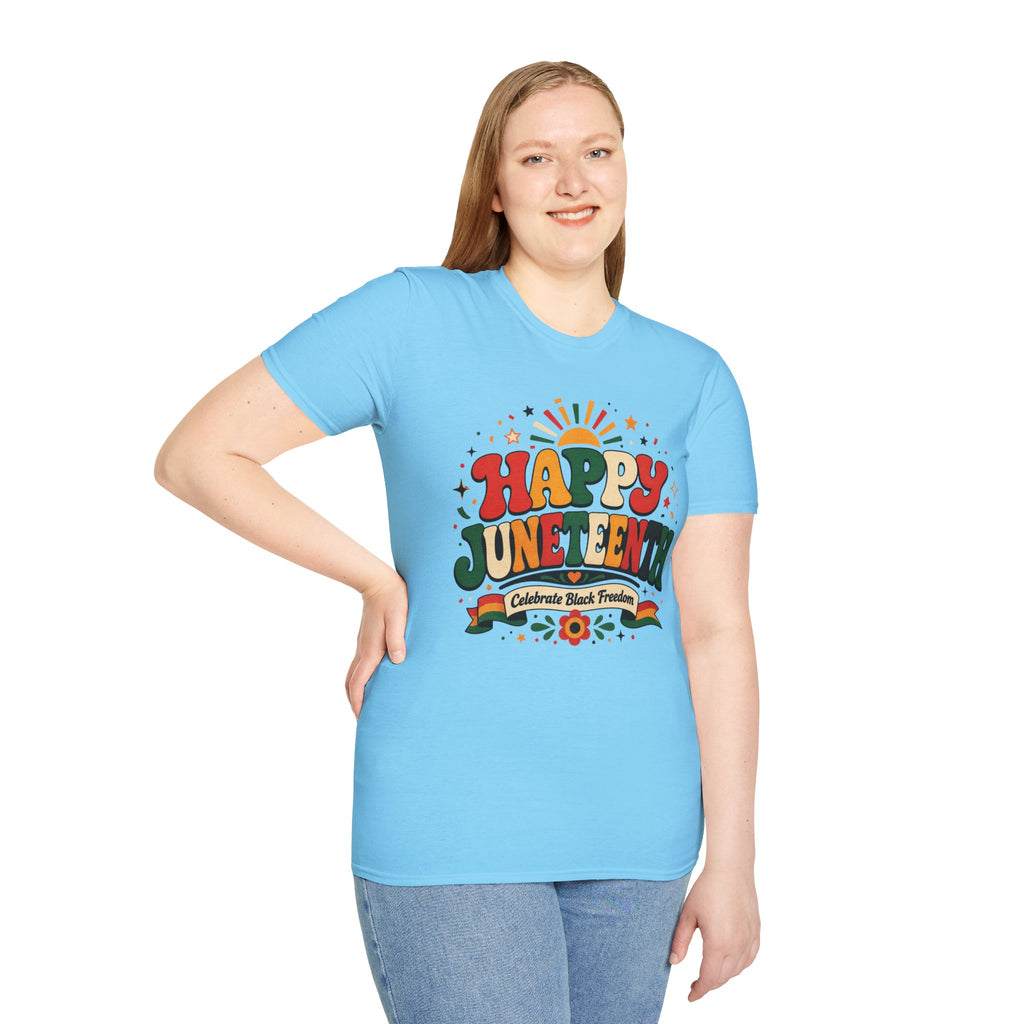 Juneteenth T-Shirt - "Happy Juneteenth" Retro Celebration Tee
