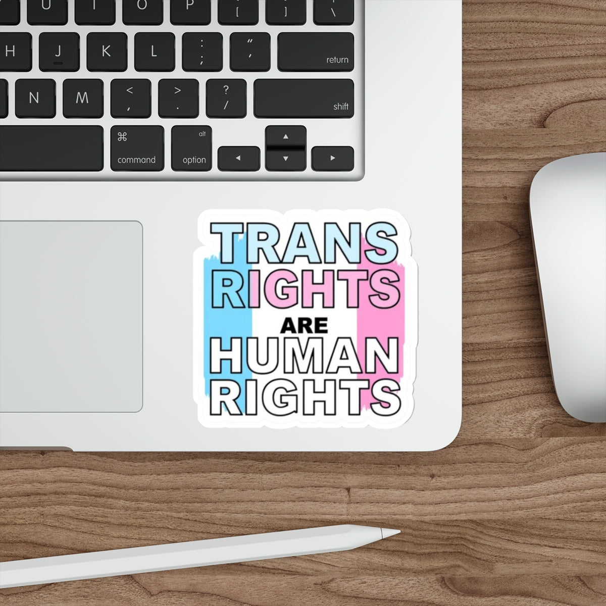 Die-Cut Stickers - TRANS RIGHTS ARE HUMAN RIGHTS - EqualiTees.Me