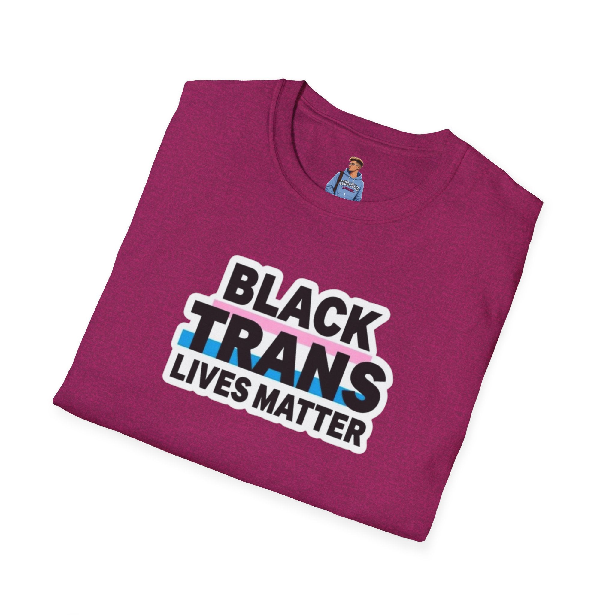 Unisex Softstyle T-Shirt - Black Trans Lives Matter Statement Tee