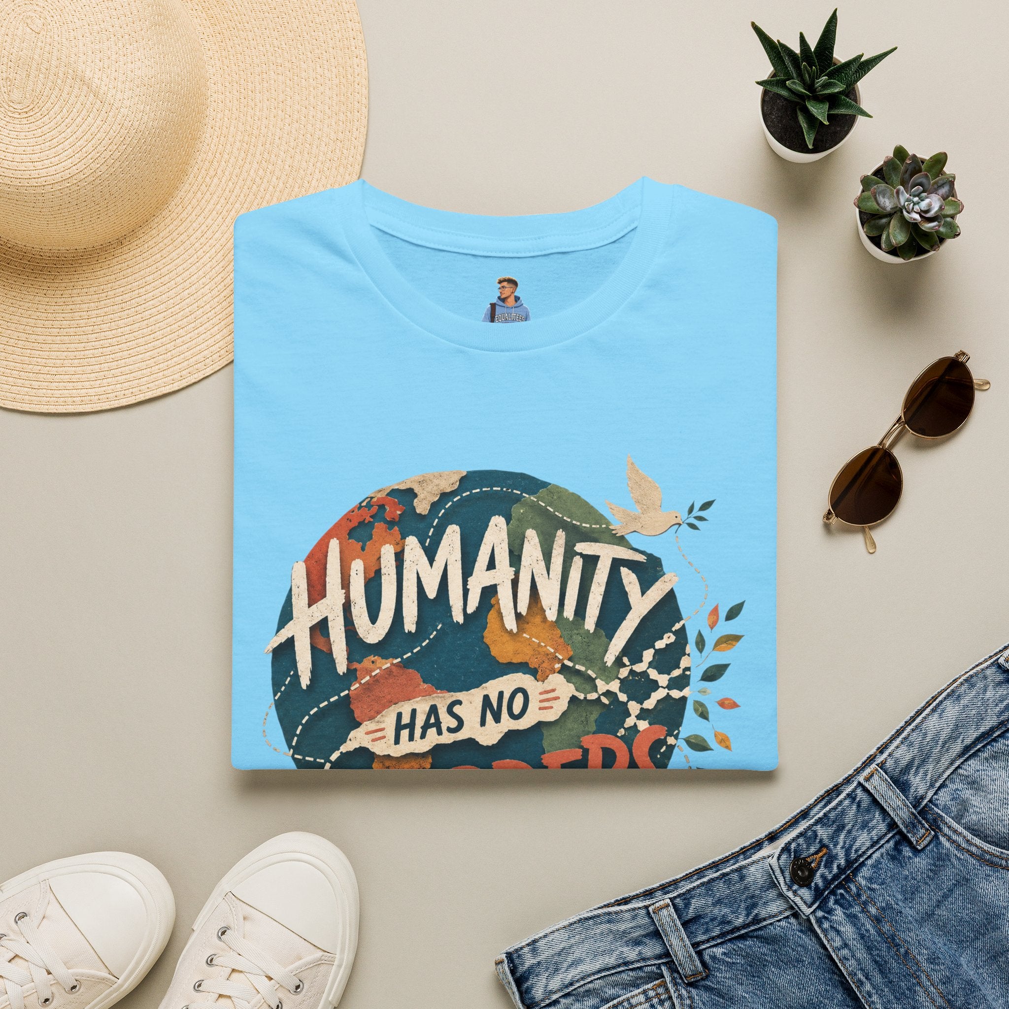 Humanity Has No Borders T-Shirt — Earth & Peace Graphic Tee