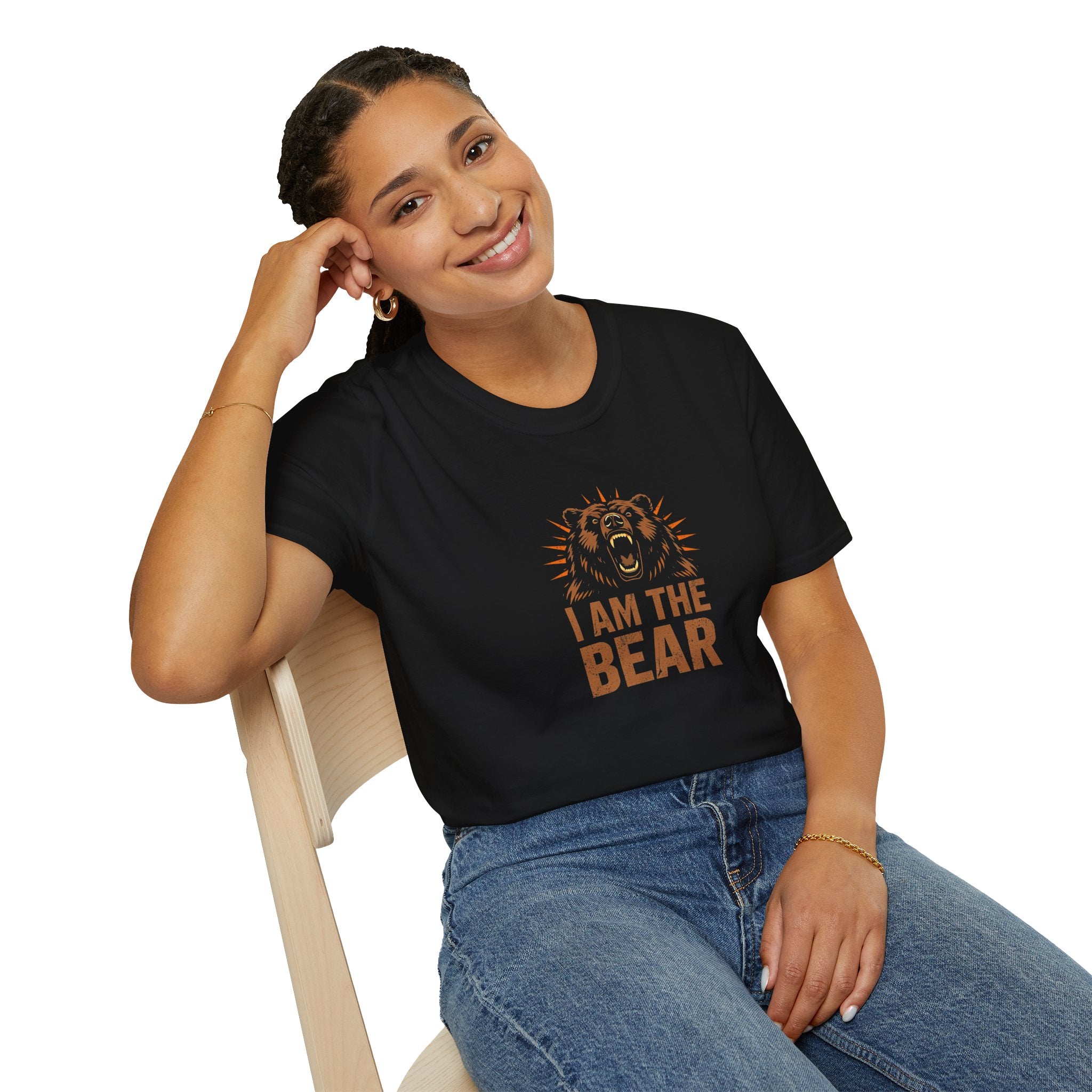 I Am The Bear, Strong Men Respect Women Unisex Softstyle T-Shirt