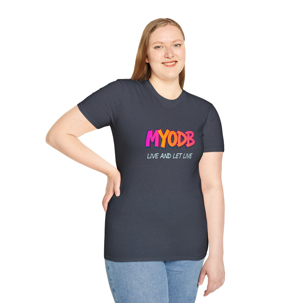 Camiseta MYODB "Vive y deja vivir" | Camiseta unisex de estilo suave | Ropa informal