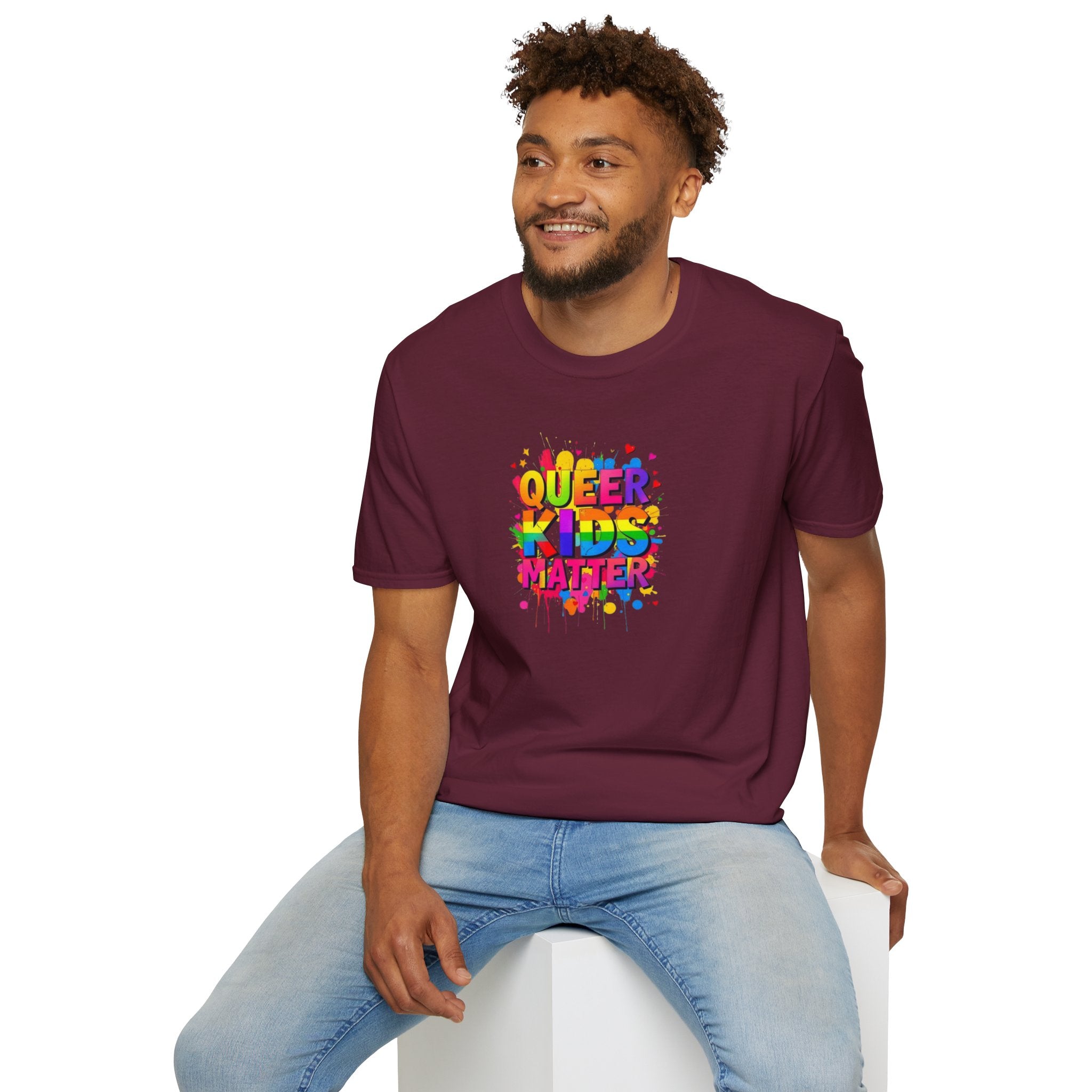 Queer Kids Matter Unisex Softstyle T-Shirt - Celebrate Inclusivity & Pride