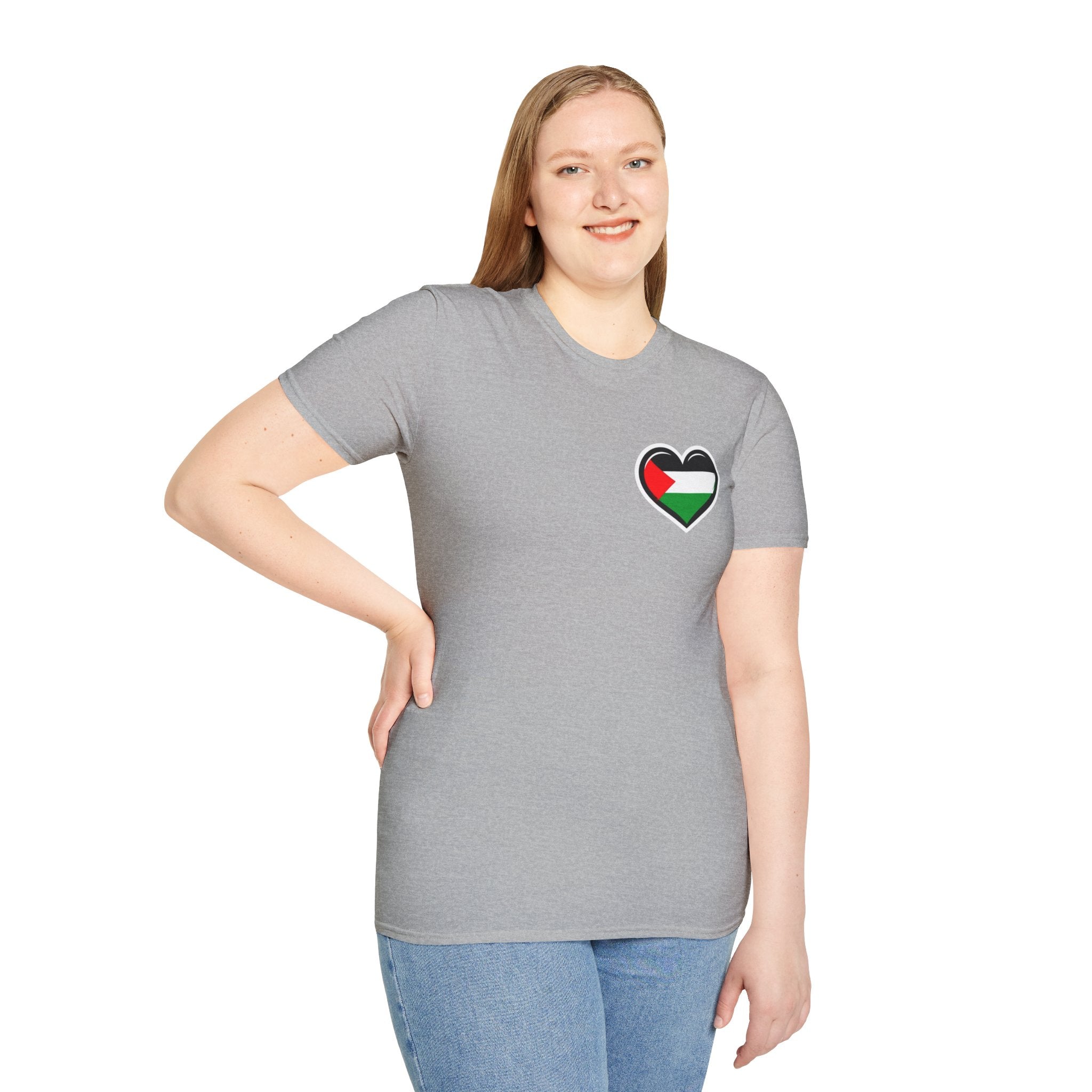 Camiseta unisex de estilo suave: "Apoya a Gaza y todos somos Palestina".