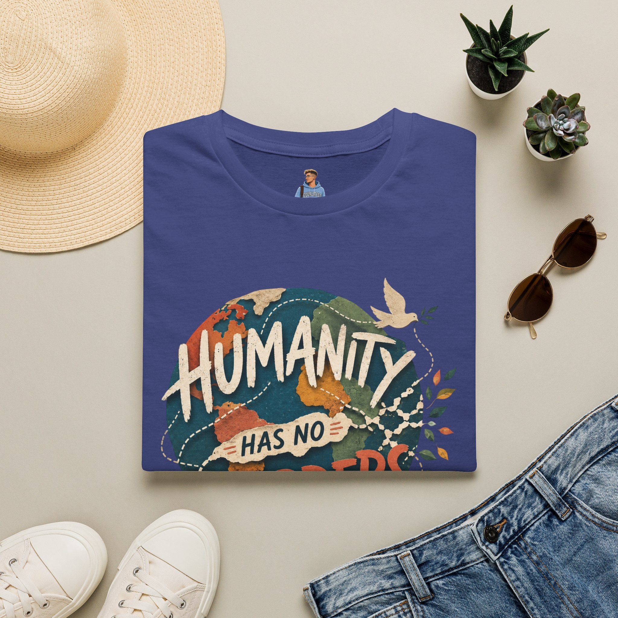 Humanity Has No Borders T-Shirt — Earth & Peace Graphic Tee