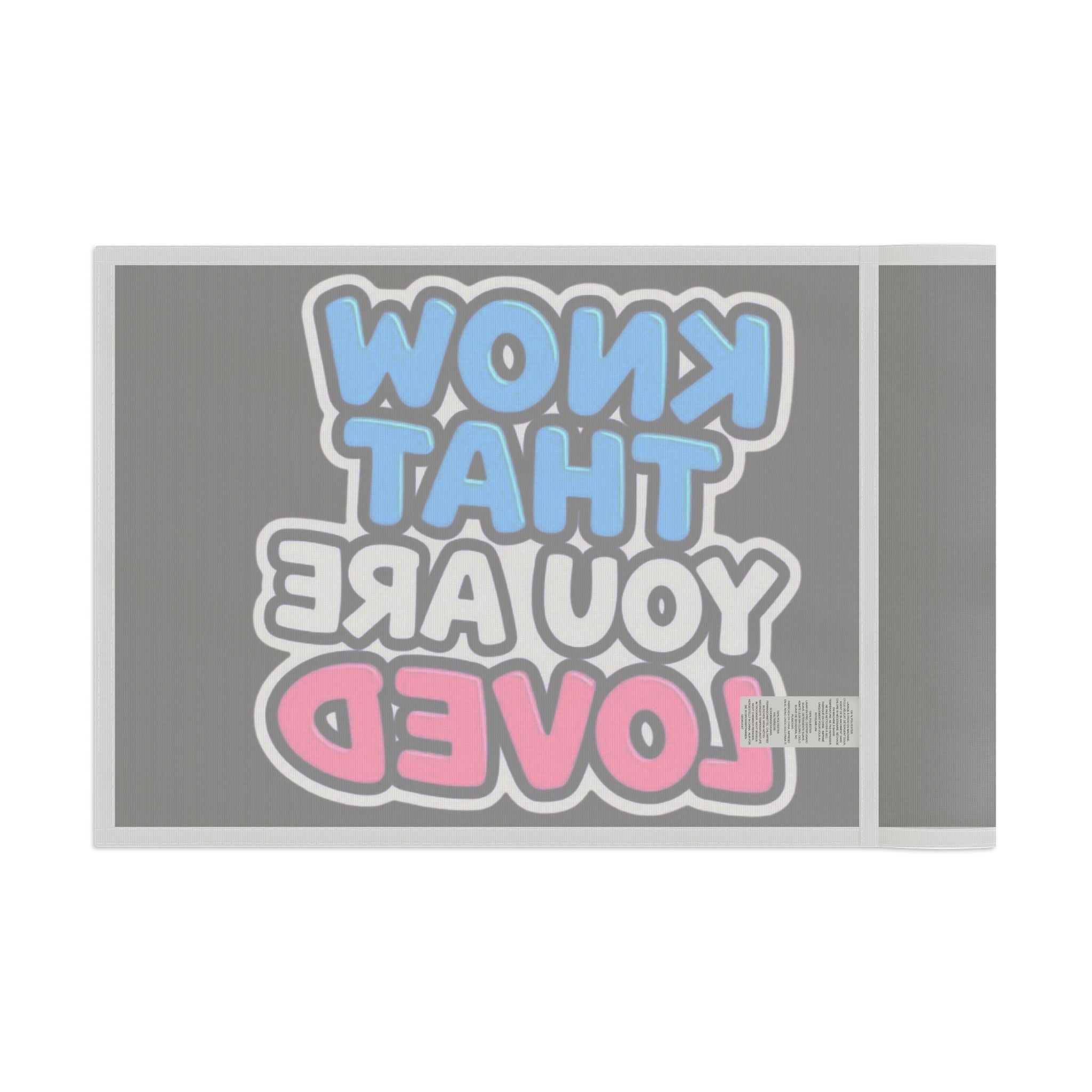 Know That You Are Loved Trans Colors Flag - Aesthetic LGBTQ+ Banner for Celebration & Home Decor - EqualiTees.Me