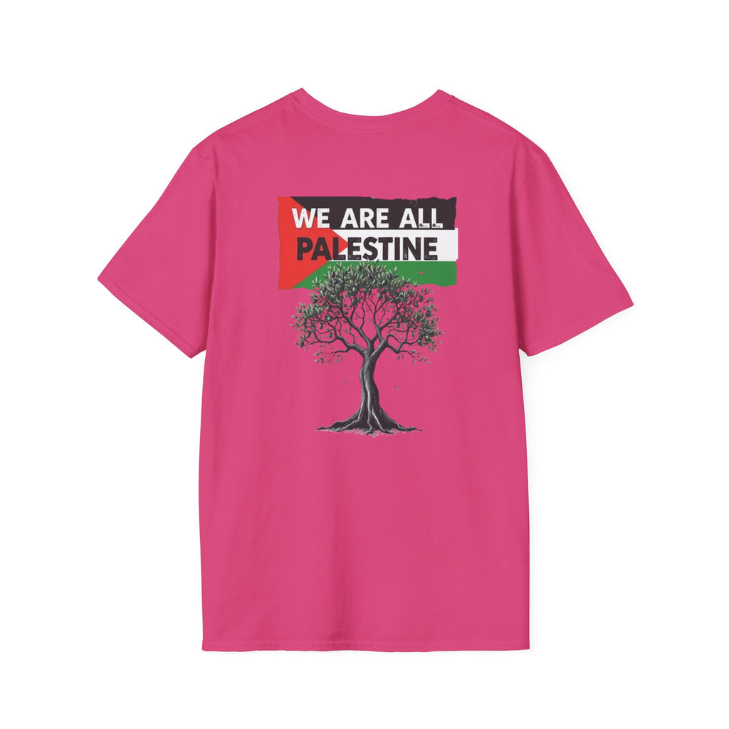 Camiseta unisex de estilo suave: "Apoya a Gaza y todos somos Palestina".