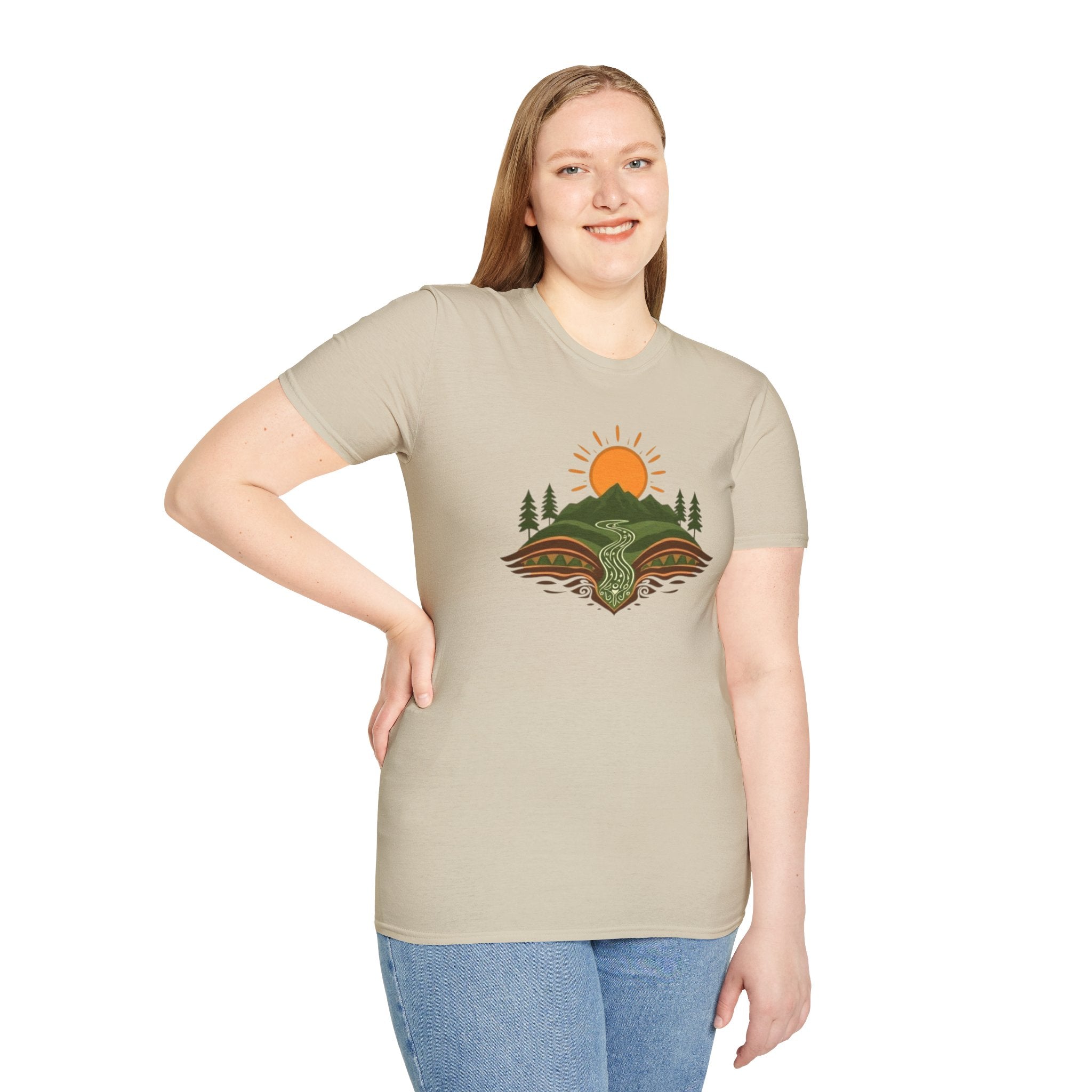 Mountain Scene Unisex Softstyle T-shirt