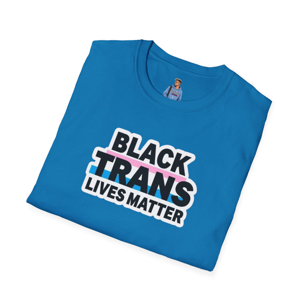 Unisex Softstyle T-Shirt - Black Trans Lives Matter Statement Tee