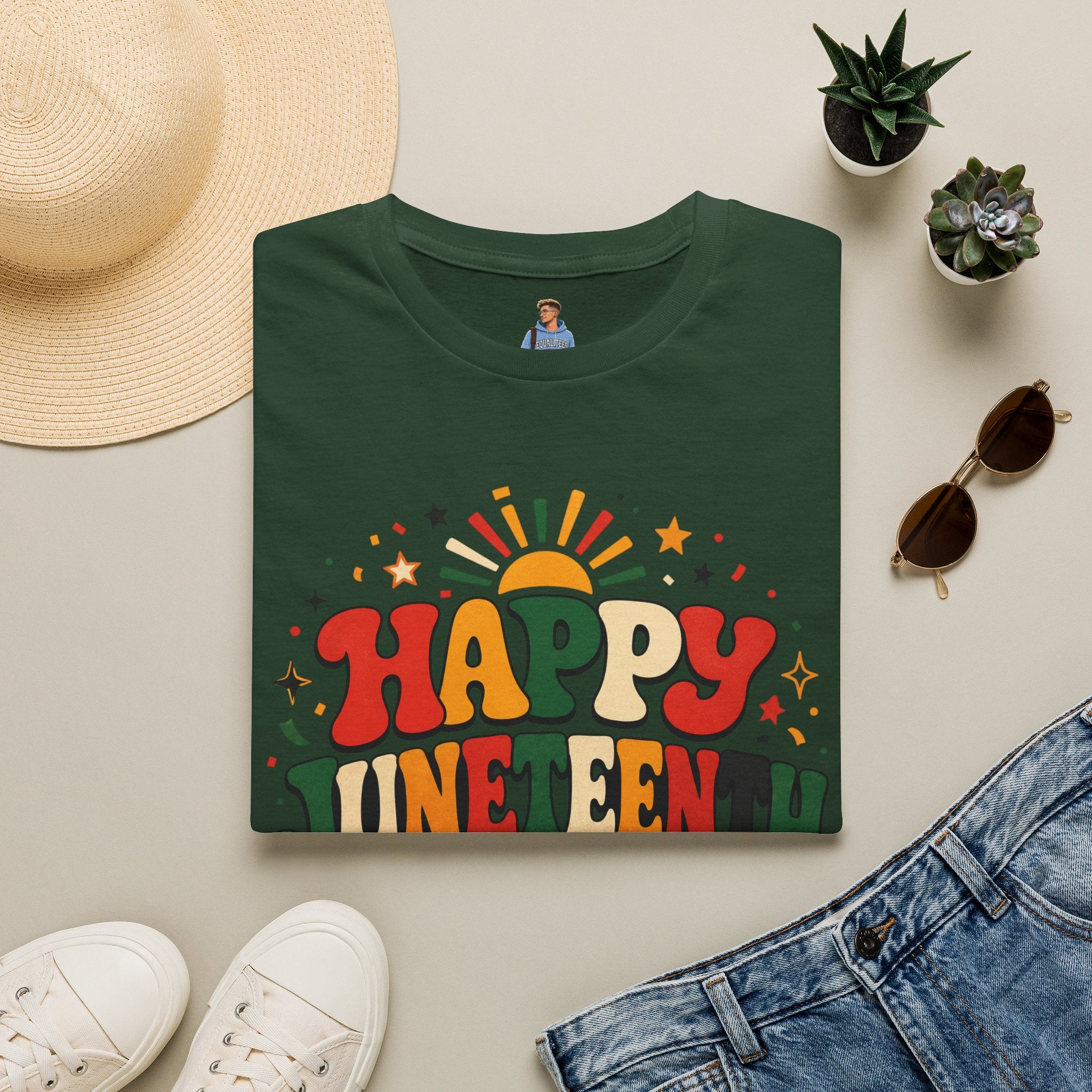 Juneteenth T-Shirt - "Happy Juneteenth" Retro Celebration Tee