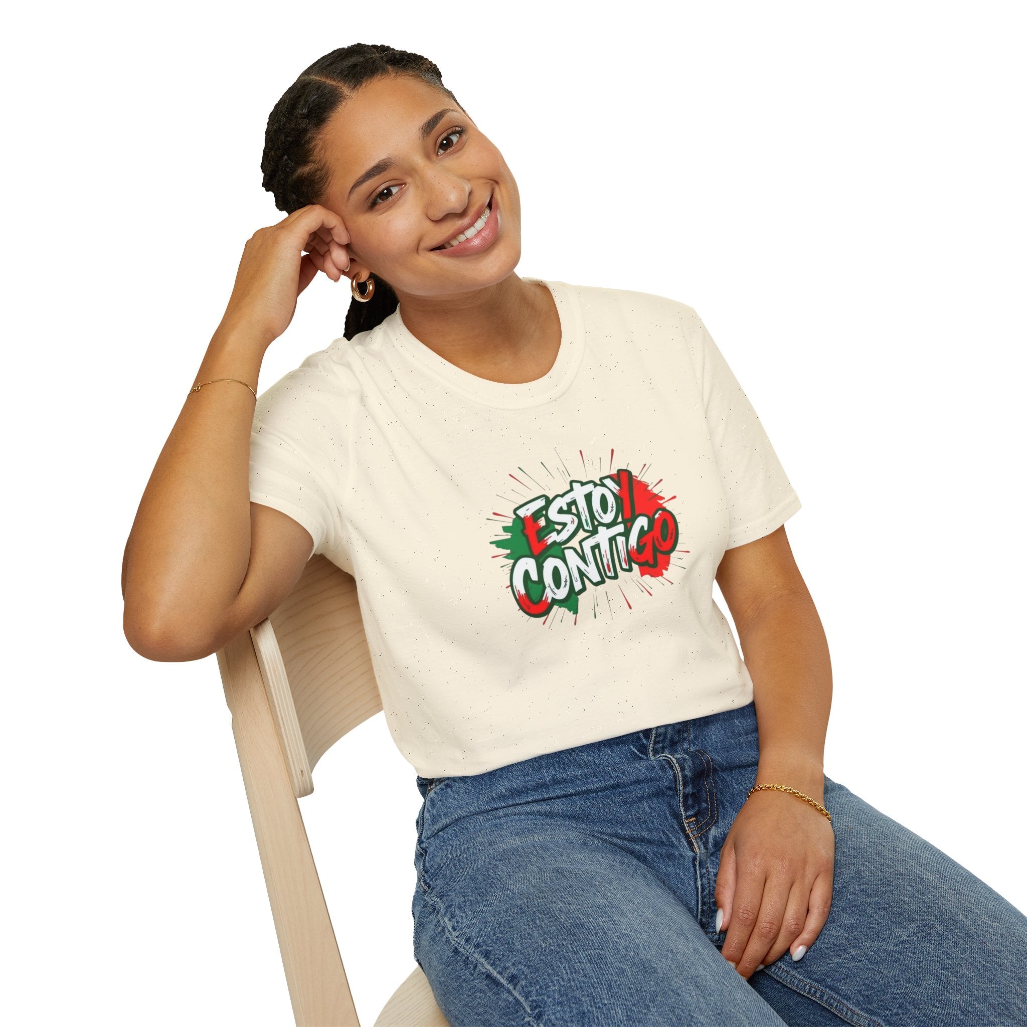 Estoy Contigo (I Am With You) Los inmigrantes hacen grande a Estados Unidos Camiseta unisex de estilo suave Camiseta clásica de protesta
