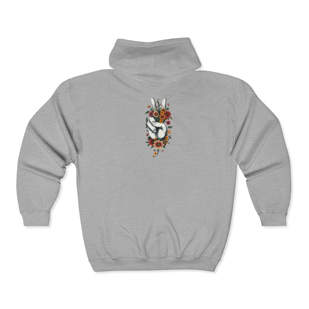 Grow Peace Zip-Up Hoodie - Cozy Outdoor Style