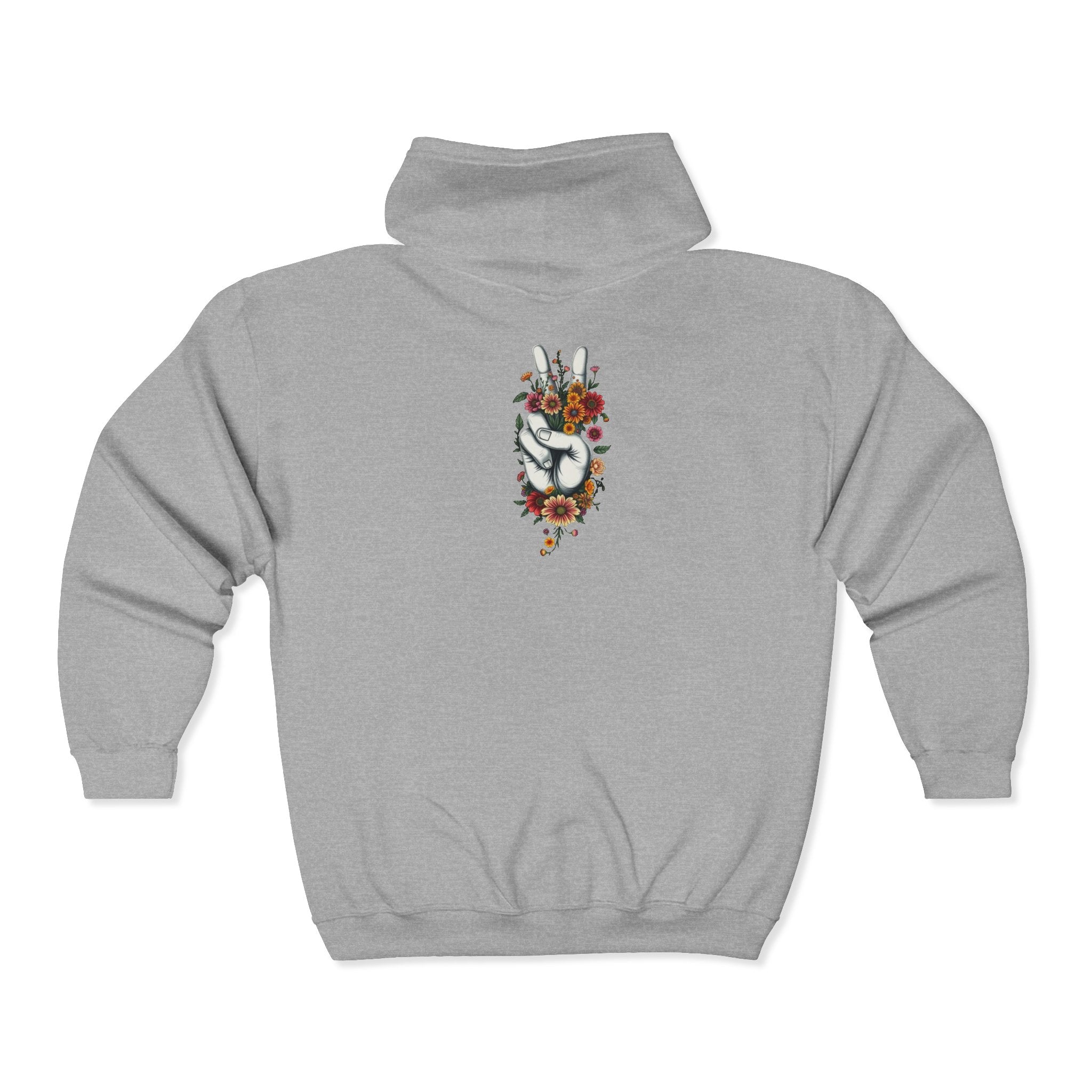 Grow Peace Zip-Up Hoodie - Cozy Outdoor Style