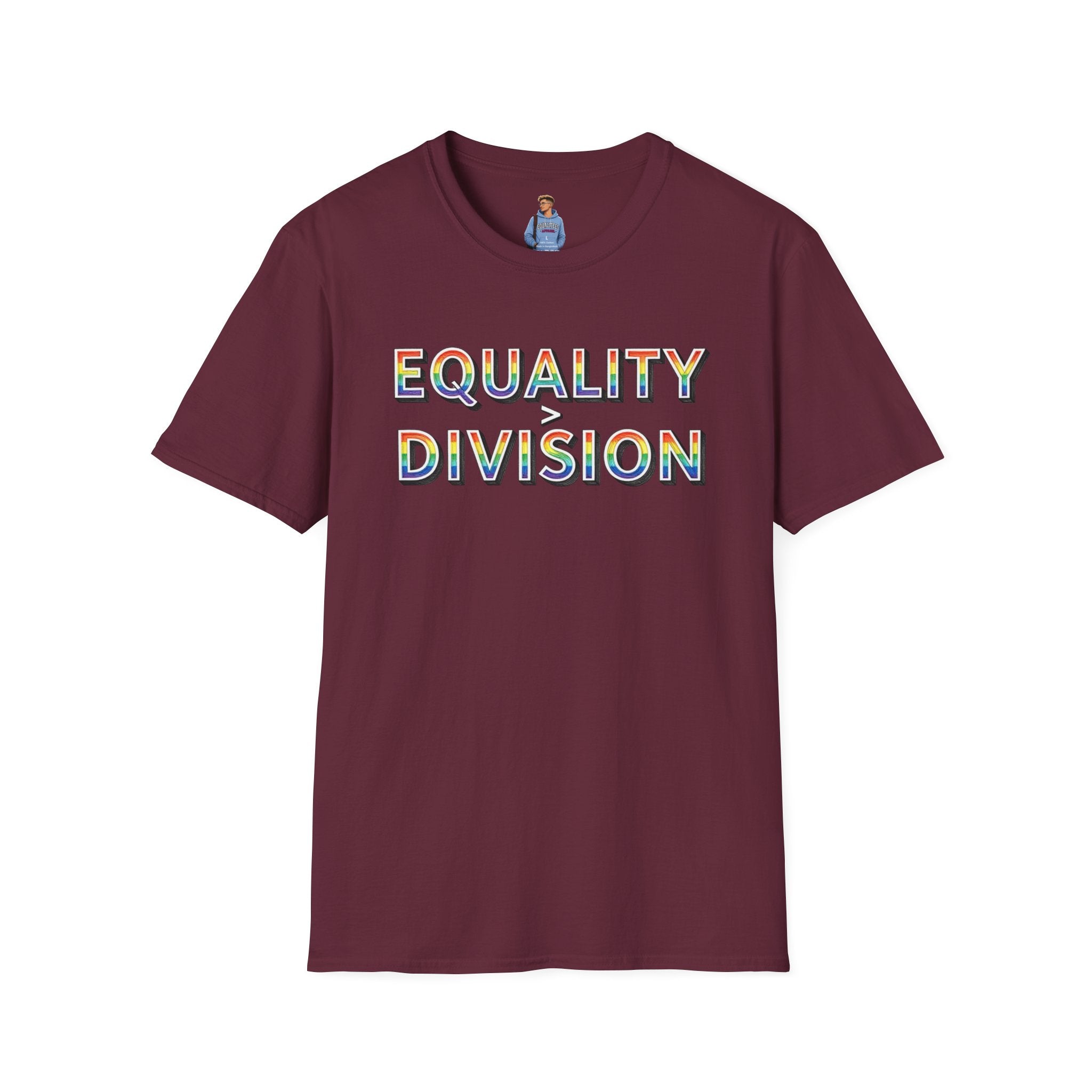 Equality is Greater Than Division T-Shirt — Rainbow Pride Graphic Tee