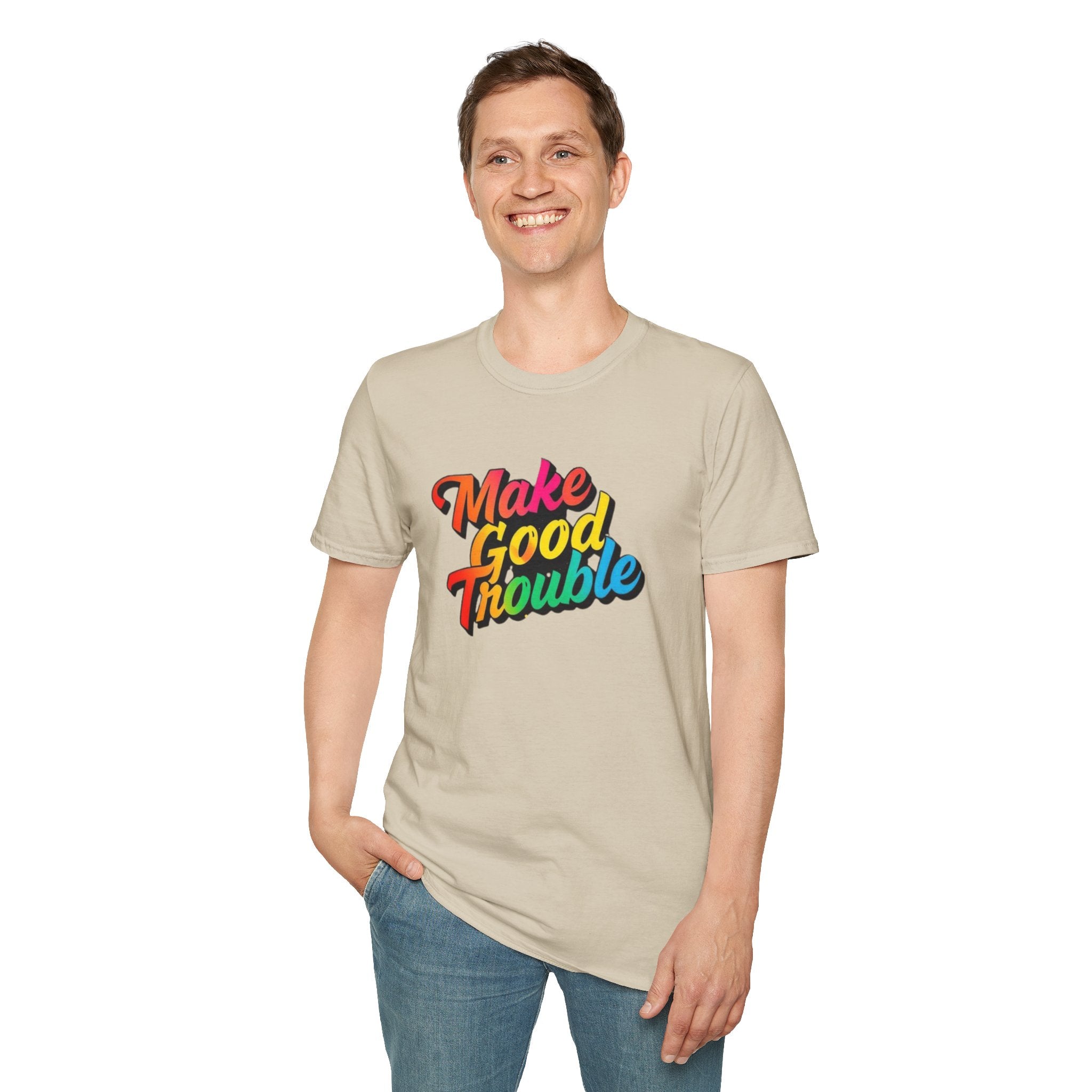 Make Good Trouble' Rainbow T-Shirt
