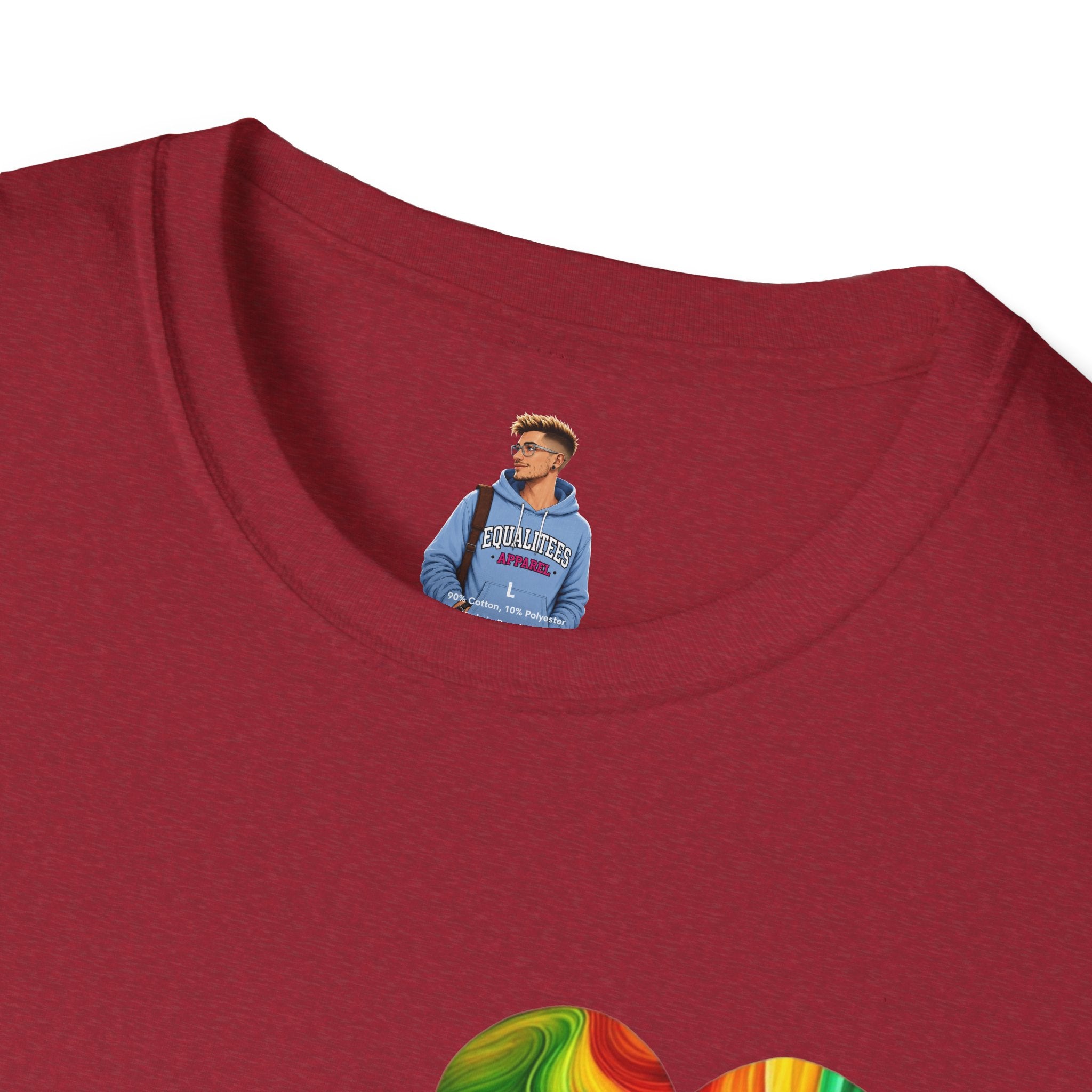 Camiseta unisex Softstyle - Diseño de corazón de orgullo con la frase 'La existencia es resistencia'