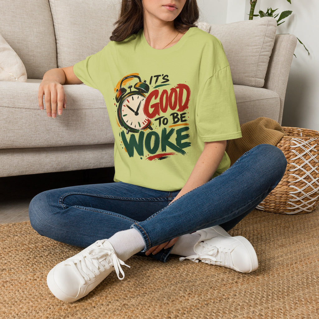 T-Shirt — "It's Good To Be Woke" Graphic Tee (Alarm Clock Design)