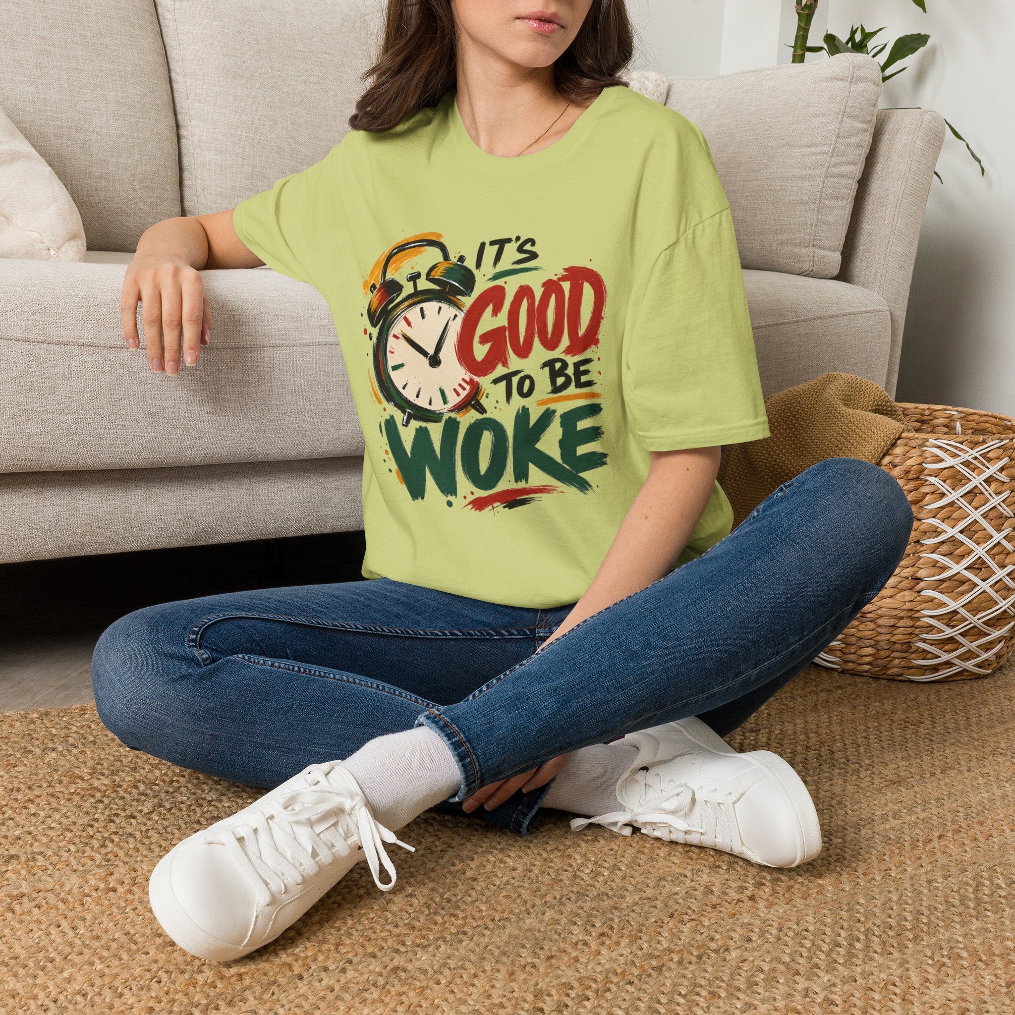 T-Shirt — "It's Good To Be Woke" Graphic Tee (Alarm Clock Design)
