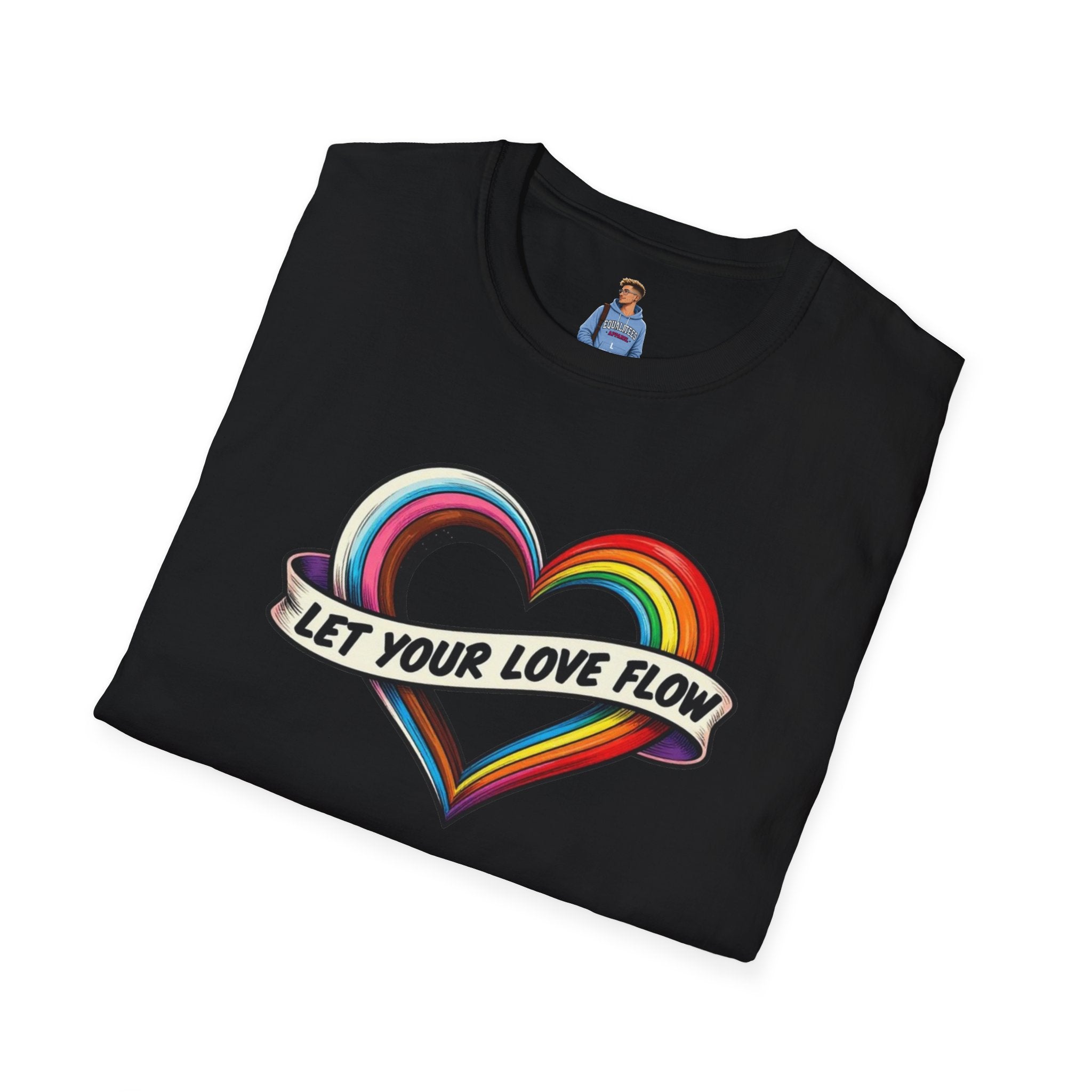 Let Your Love Flow Rainbow Heart T-Shirt