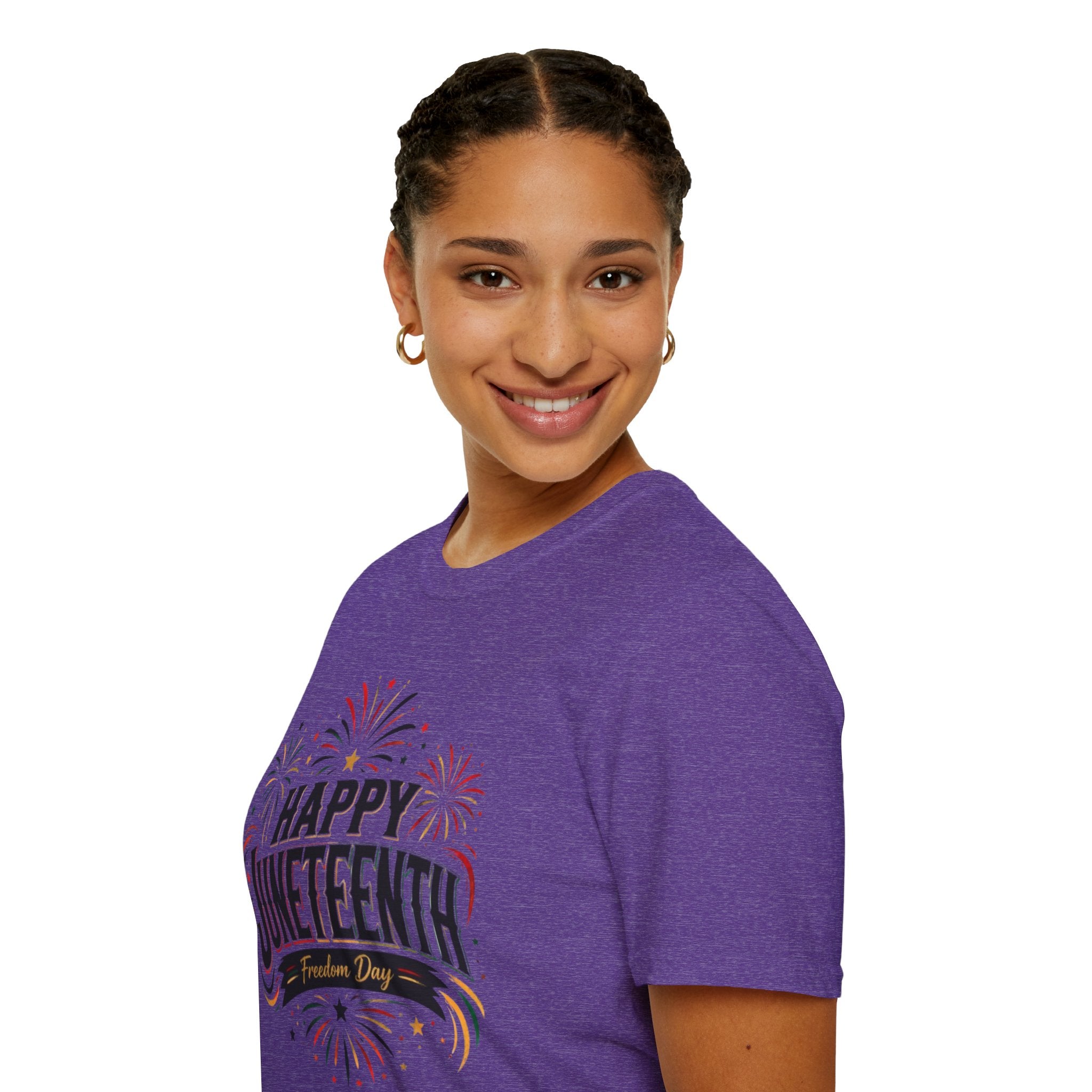 Juneteenth T-Shirt - "Happy Juneteenth" Fireworks Celebration Tee