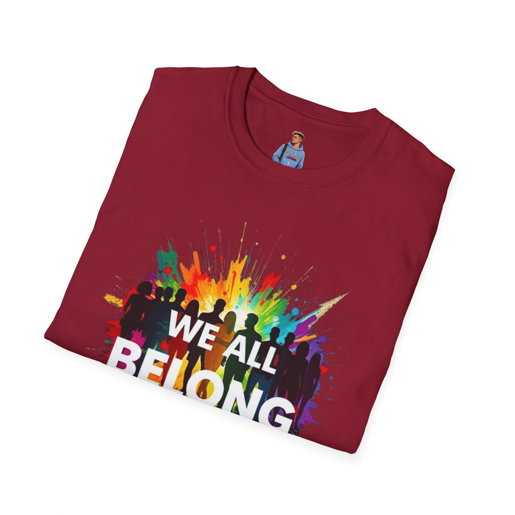 We All Belong Unisex Softstyle T-Shirt - Colorful Pride Tee