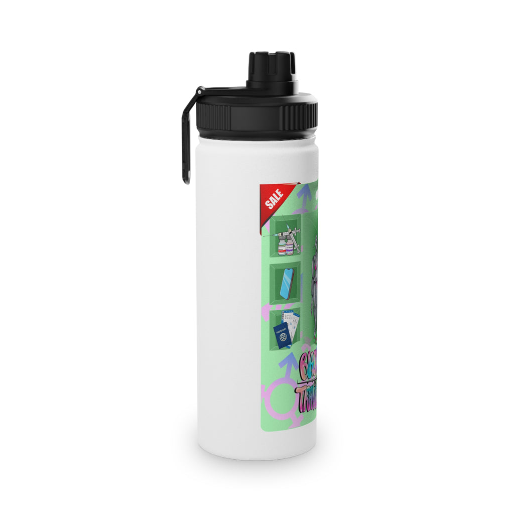 BTTF - Black Trans Travel Fund Logo Stainless Steel Sports Water Bottle