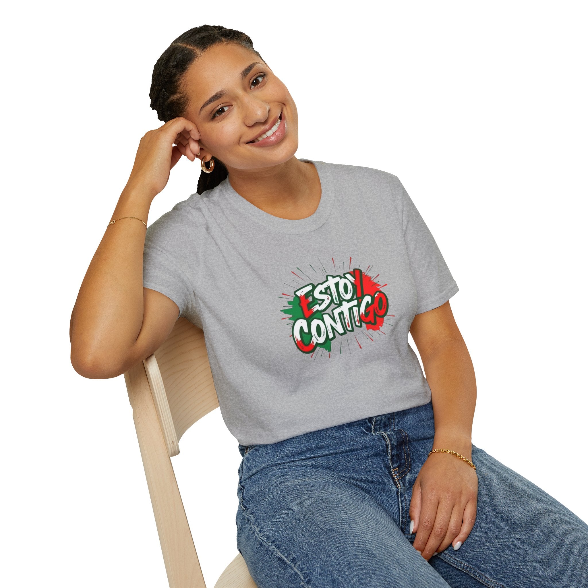 Estoy Contigo (I Am With You) Los inmigrantes hacen grande a Estados Unidos Camiseta unisex de estilo suave Camiseta clásica de protesta