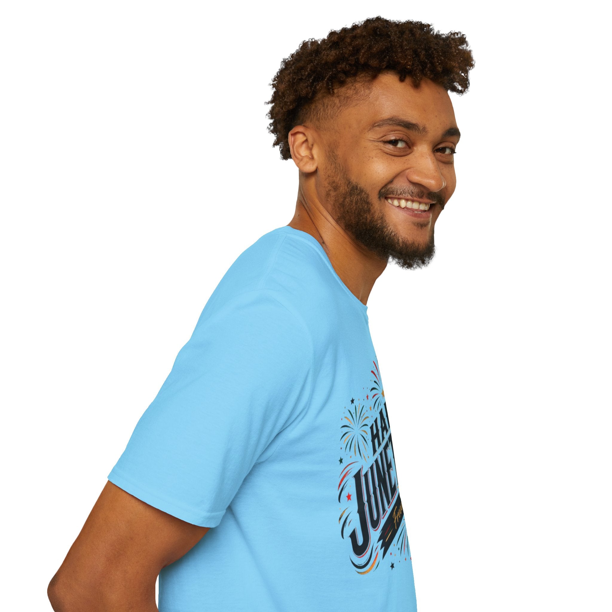 Juneteenth T-Shirt - "Happy Juneteenth" Fireworks Celebration Tee