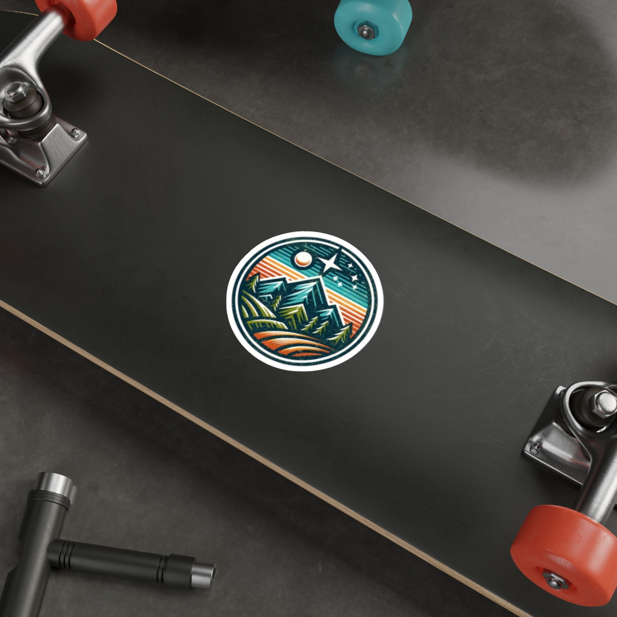 Die-Cut Stickers - Mountain Night Scene - EqualiTees.Me