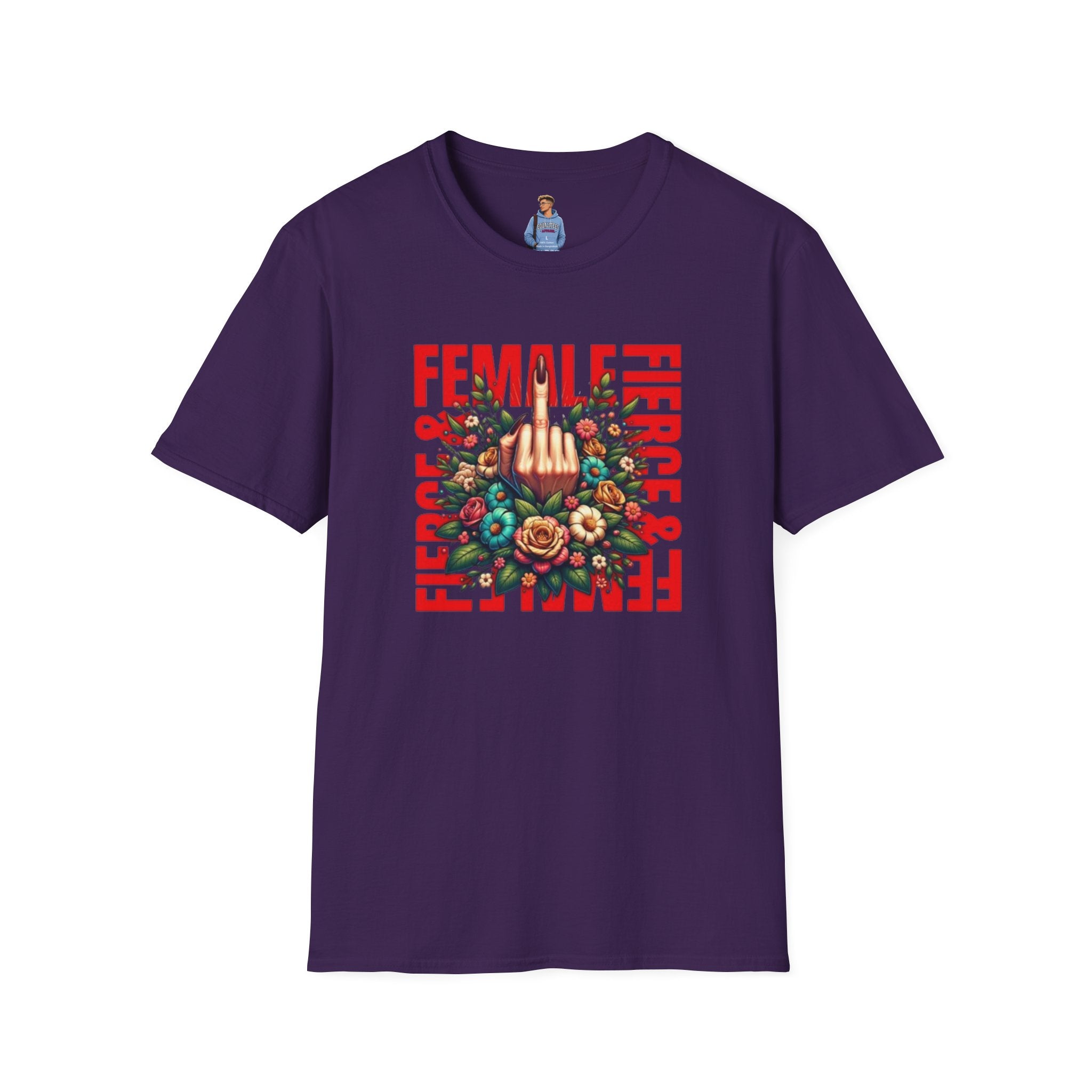 Fierce Female Unisex T-Shirt - Softstyle Floral Graphic Tee