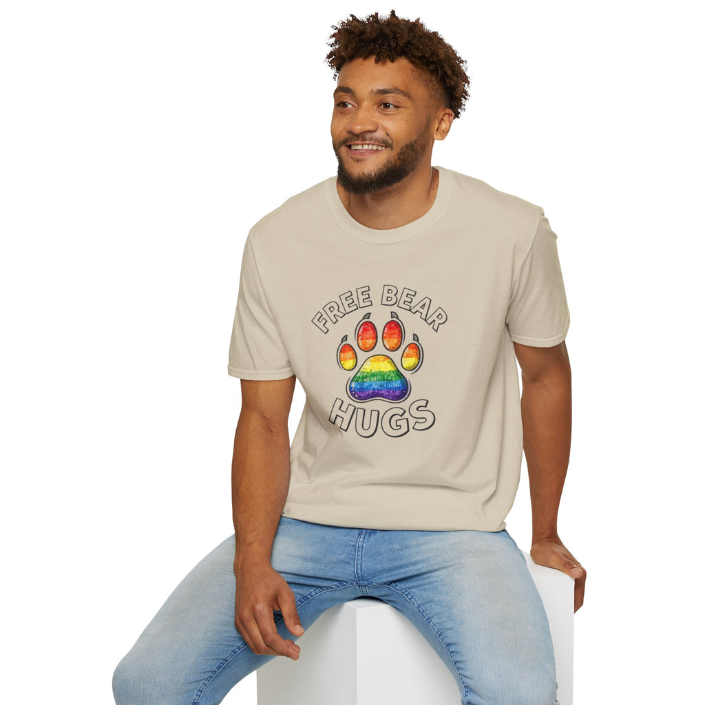 Free Bear Hugs Rainbow Paw T-Shirt