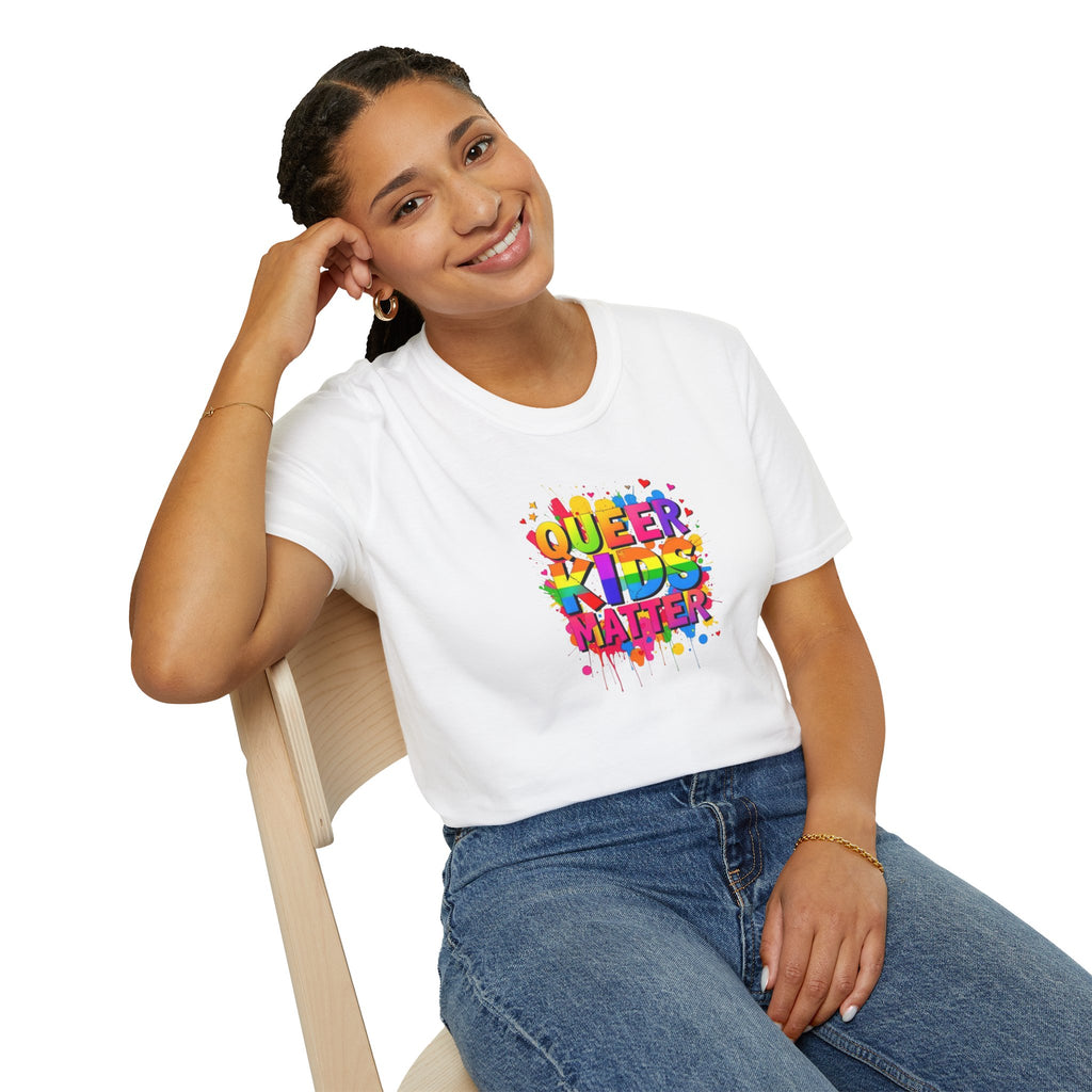 Queer Kids Matter Unisex Softstyle T-Shirt - Celebrate Inclusivity & Pride