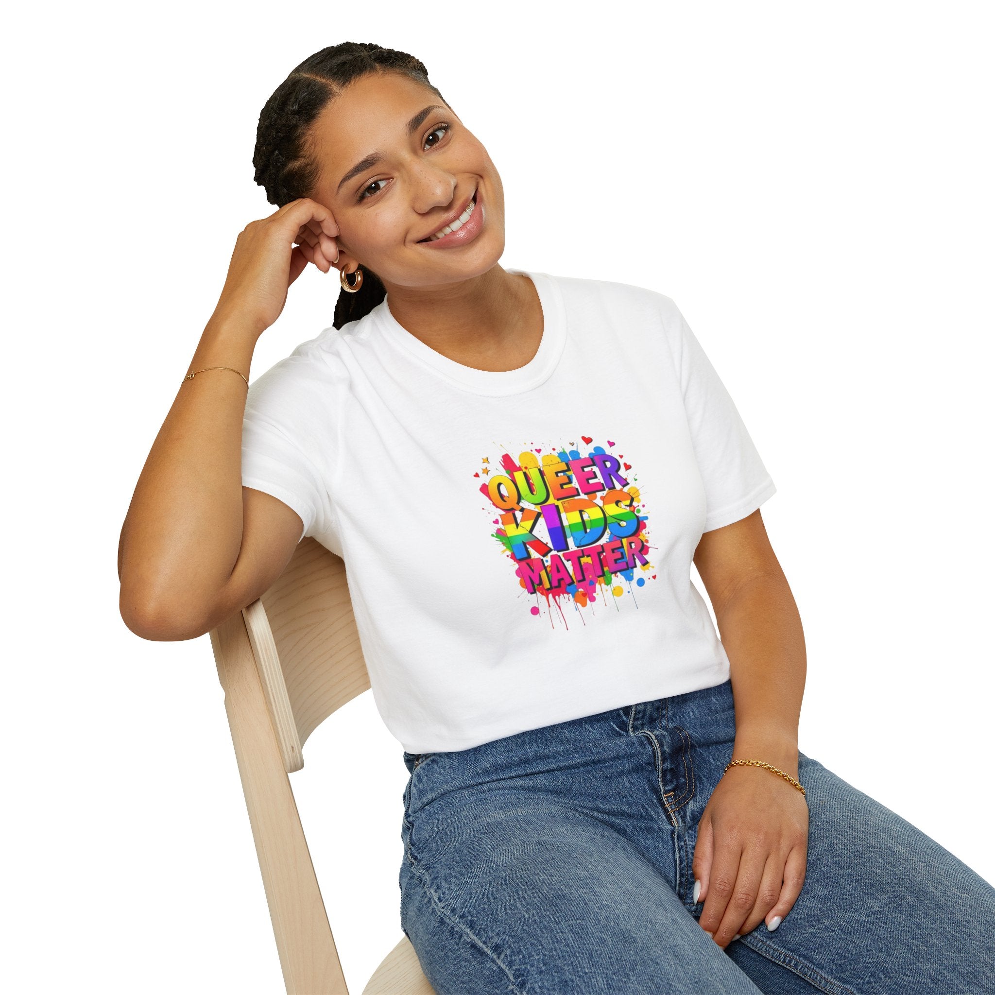 Queer Kids Matter Unisex Softstyle T-Shirt - Celebrate Inclusivity & Pride
