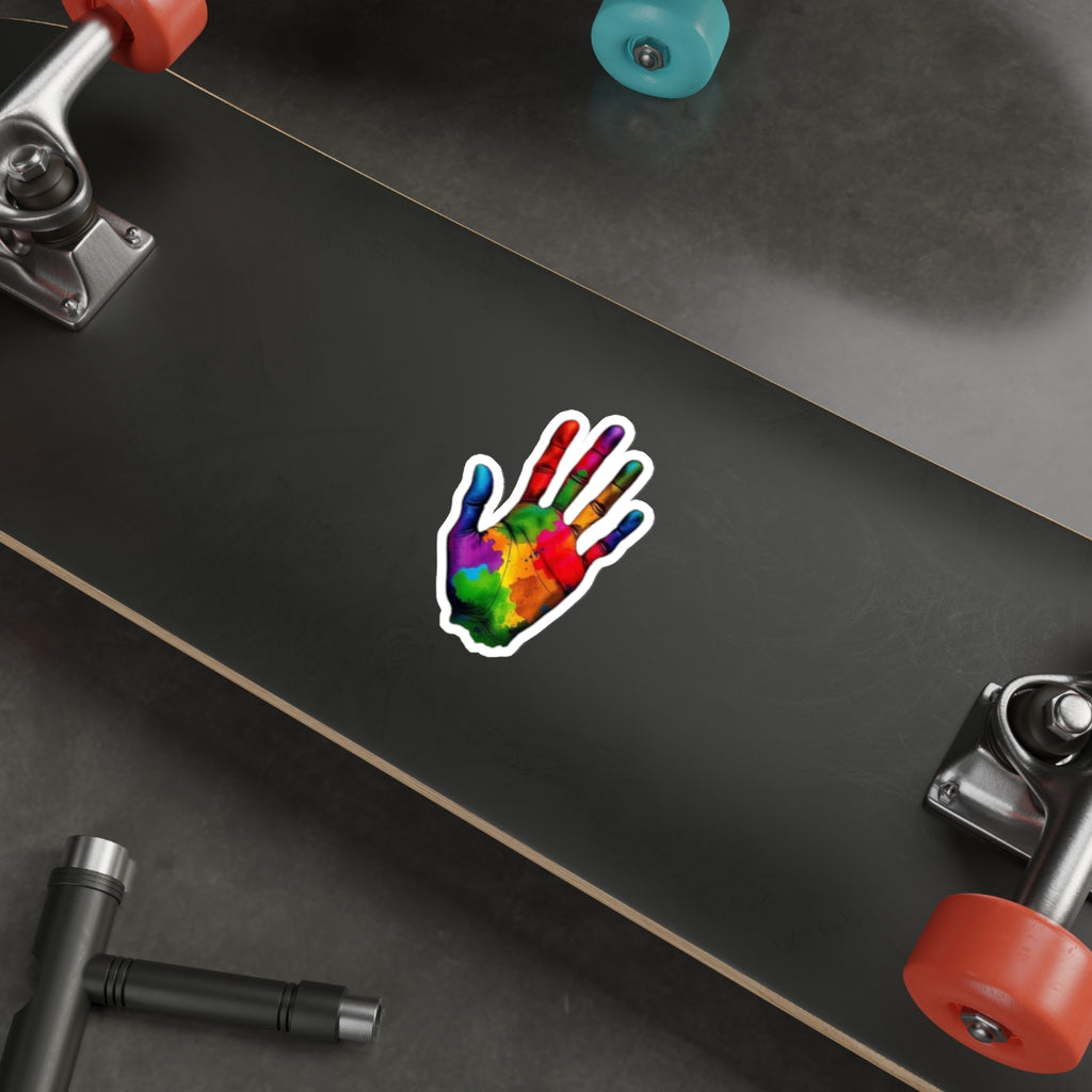 Die-Cut Stickers - Rainbow Handprint - EqualiTees.Me