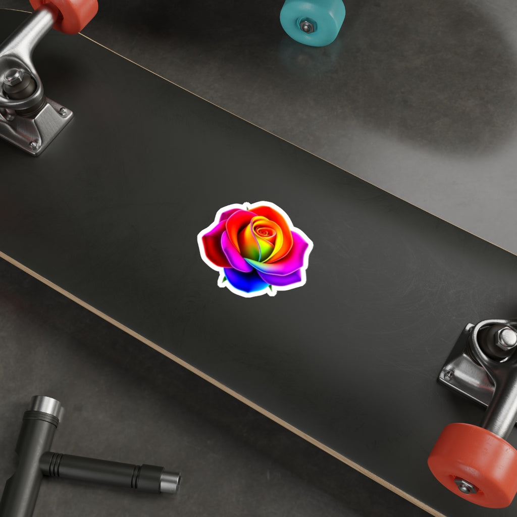 Rainbow Color Rose Die-Cut Sticker - EqualiTees.Me