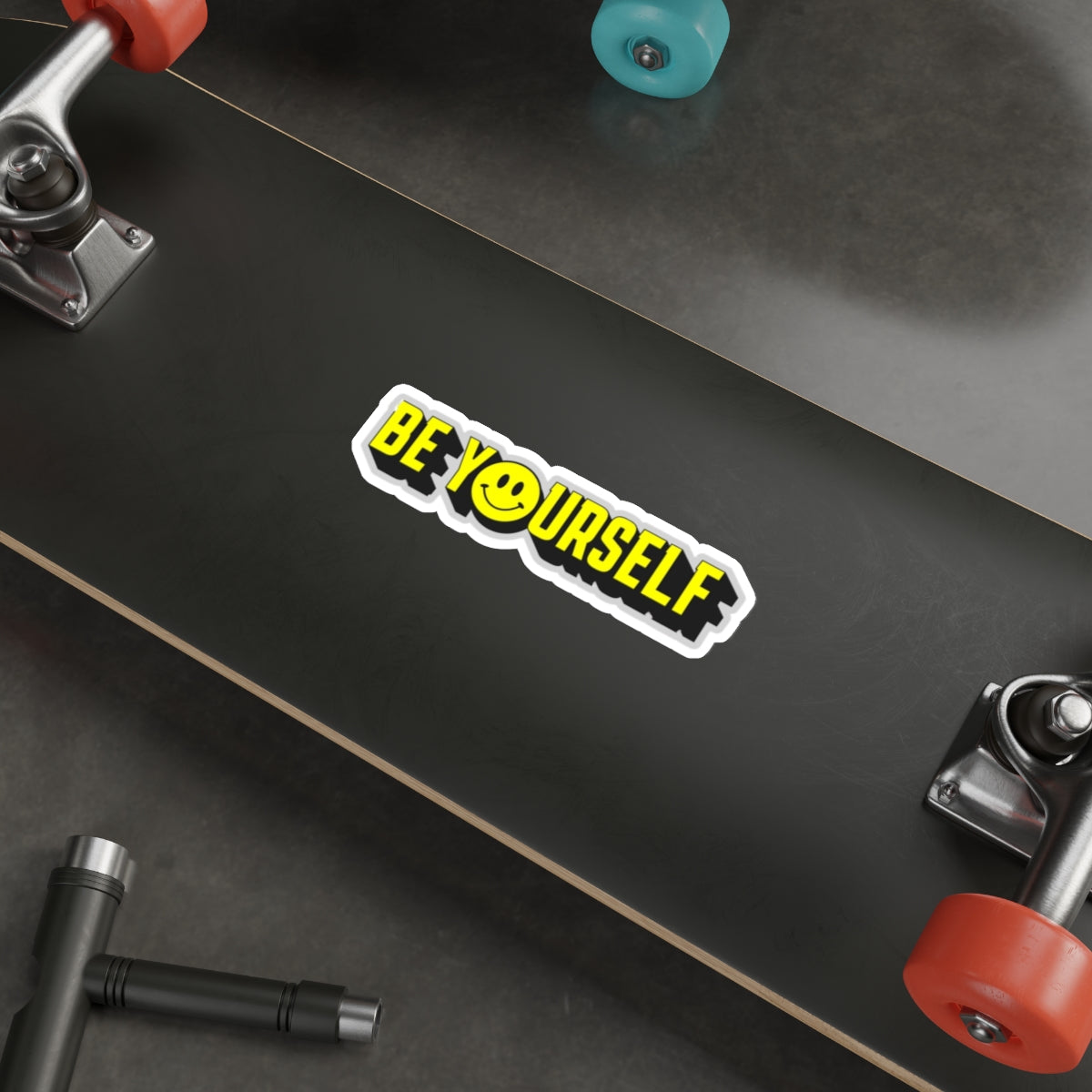 Die-Cut Stickers - Be Yourself Smiley - EqualiTees.Me