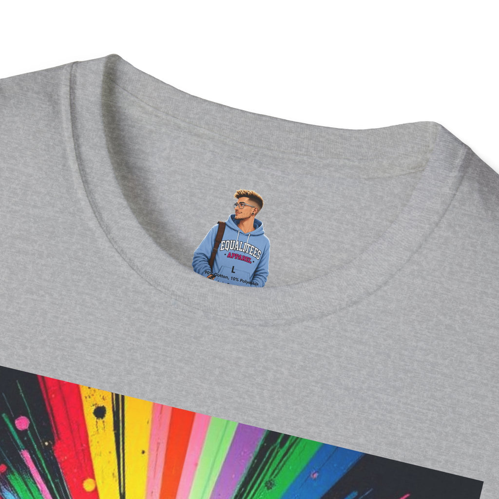Unisex Softstyle T-Shirt - 'Queer People Belong Everywhere' Pride Graphic Tee