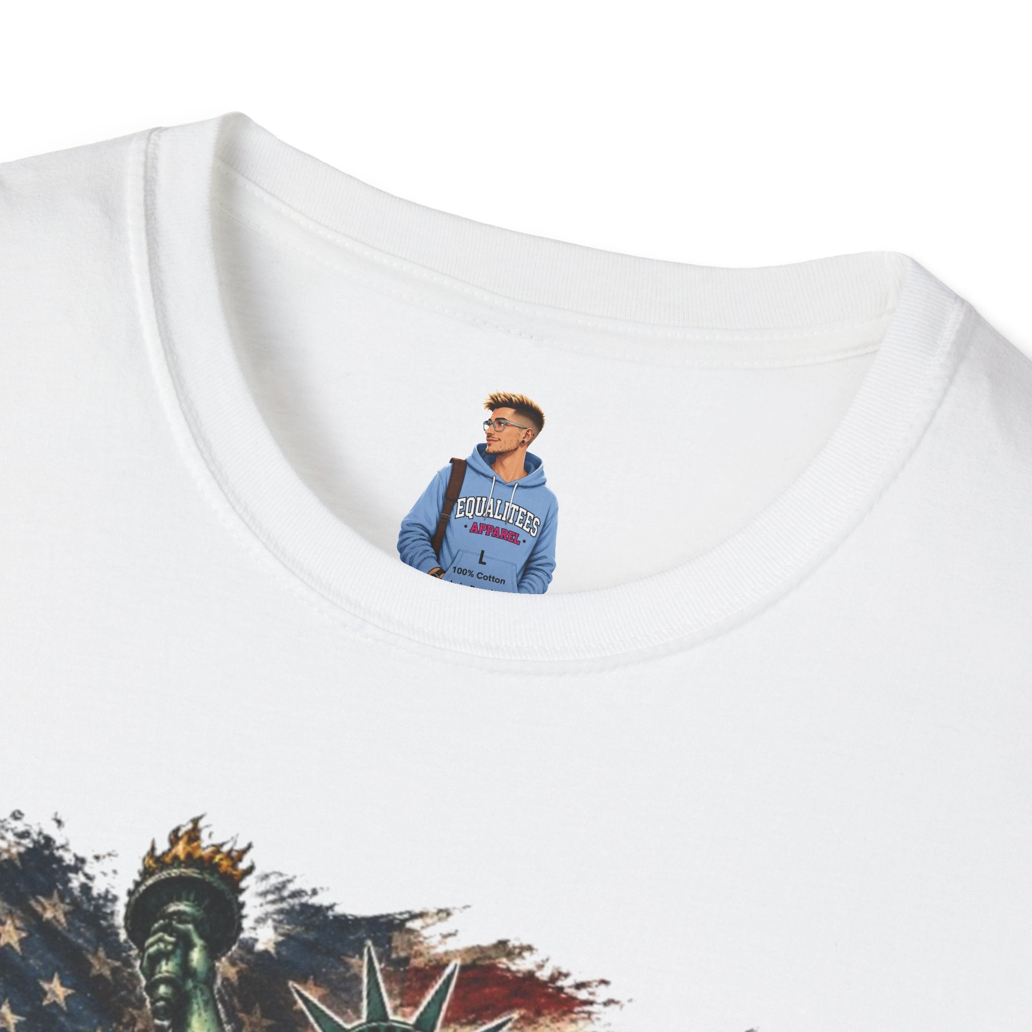 Statue of Liberty Stepping on MAGA American Flag T-Shirt — Patriotic USA Independence Day Tee