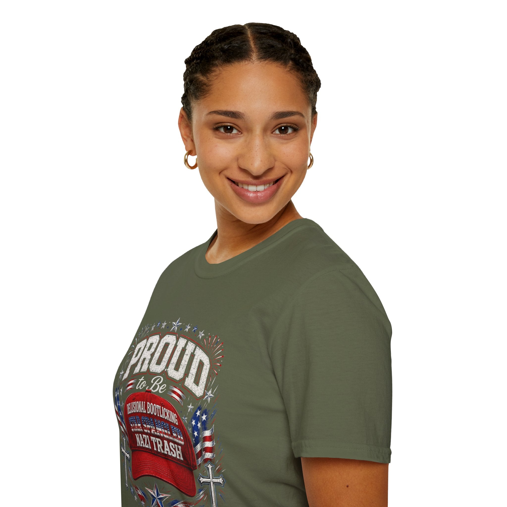 Star Spangled Awesome Graphic Tee ("Proud to Be Delusional Bootlicking Nazi Trash")